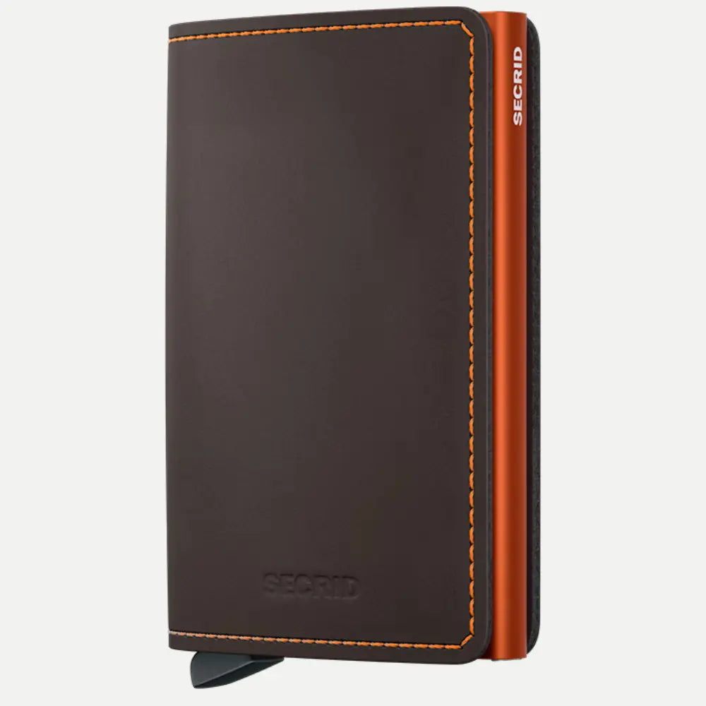 Slimwallet - Matte Truffle et Orange - Secrid