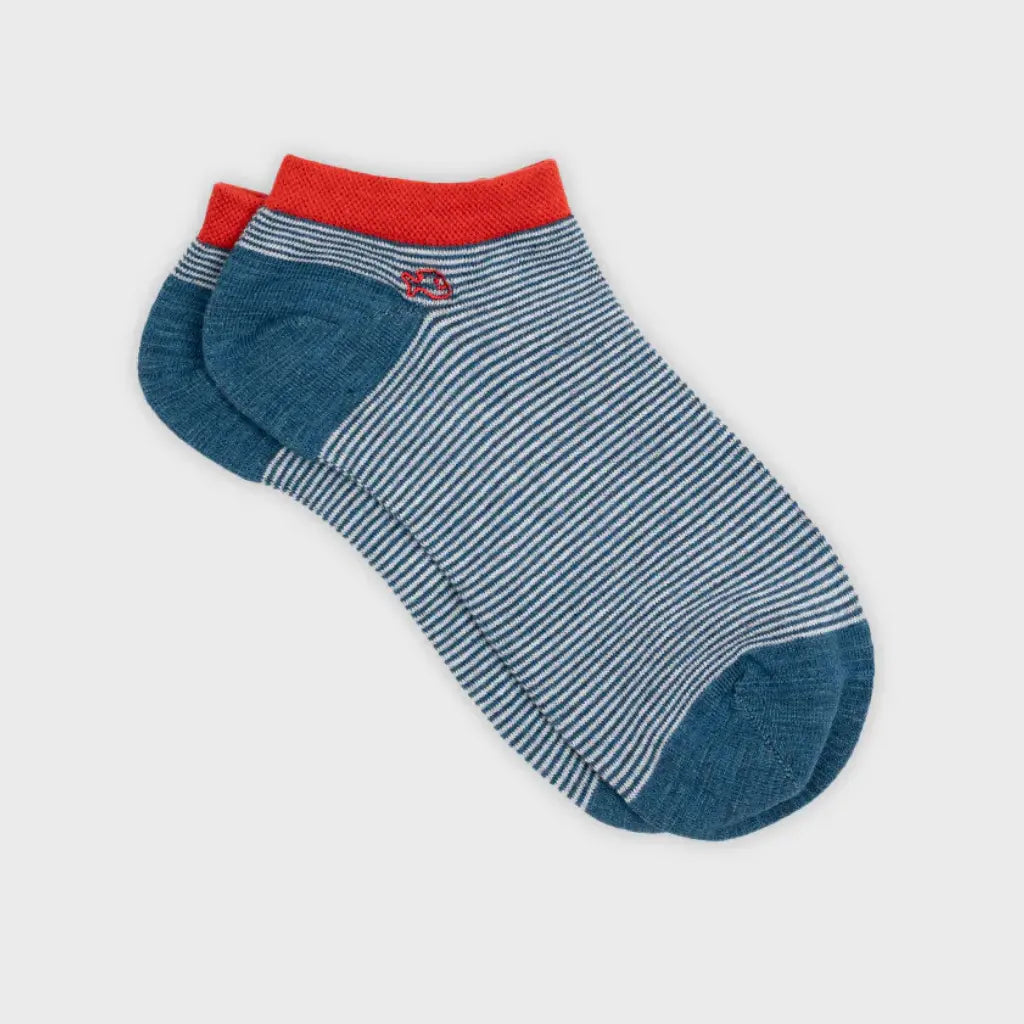 BILLYBELT -  SOCQUETTES RAYURES - BLEU & BLANC -  Klubb