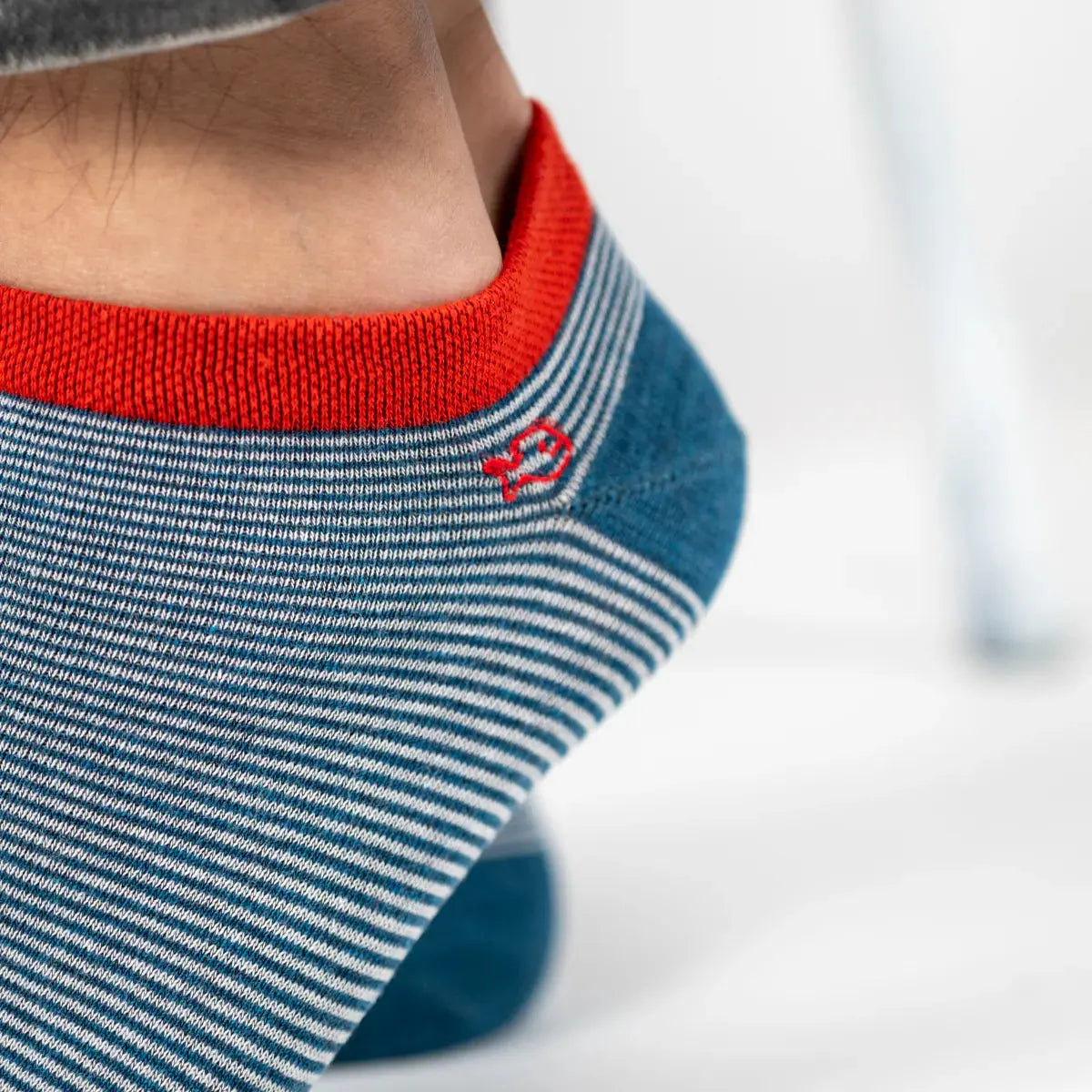 BILLYBELT -  SOCQUETTES RAYURES - BLEU & BLANC -  Klubb