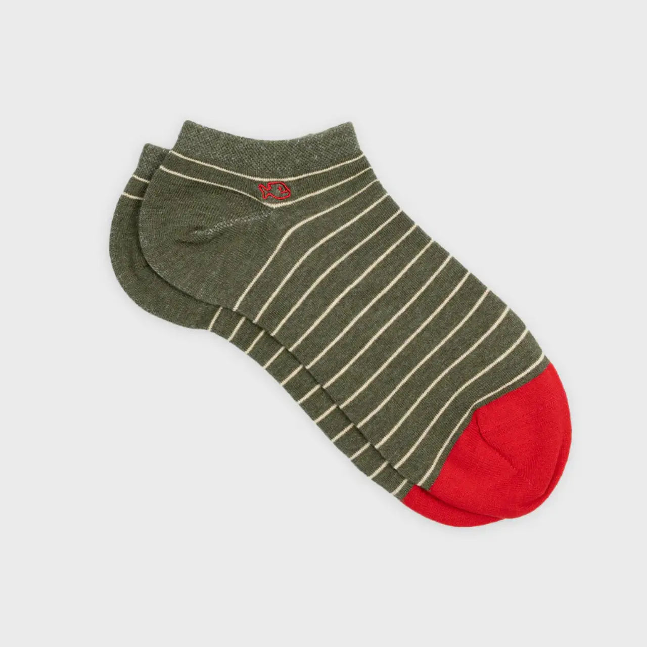 BILLYBELT -  SOCQUETTES RAYURES - KAKI & BEIGE -  Klubb