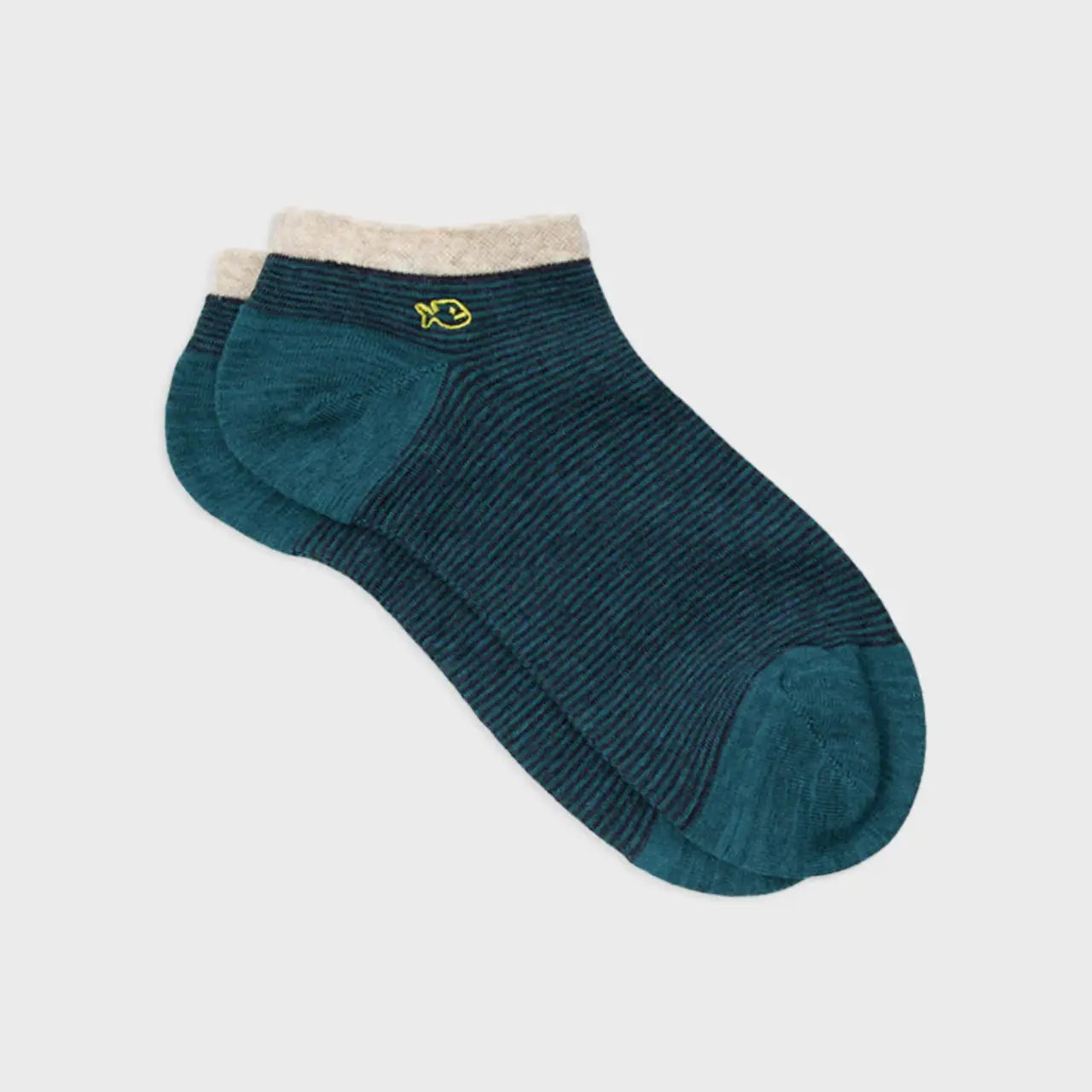 BILLYBELT -  SOCQUETTES RAYURES - TURQUOISE & MARINE -  Klubb