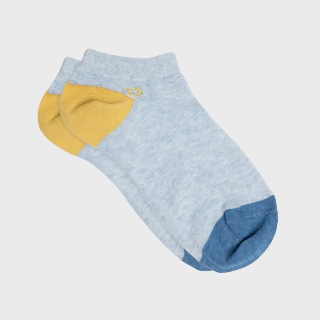 Socquettes Unies - Bleu Clair Chiné