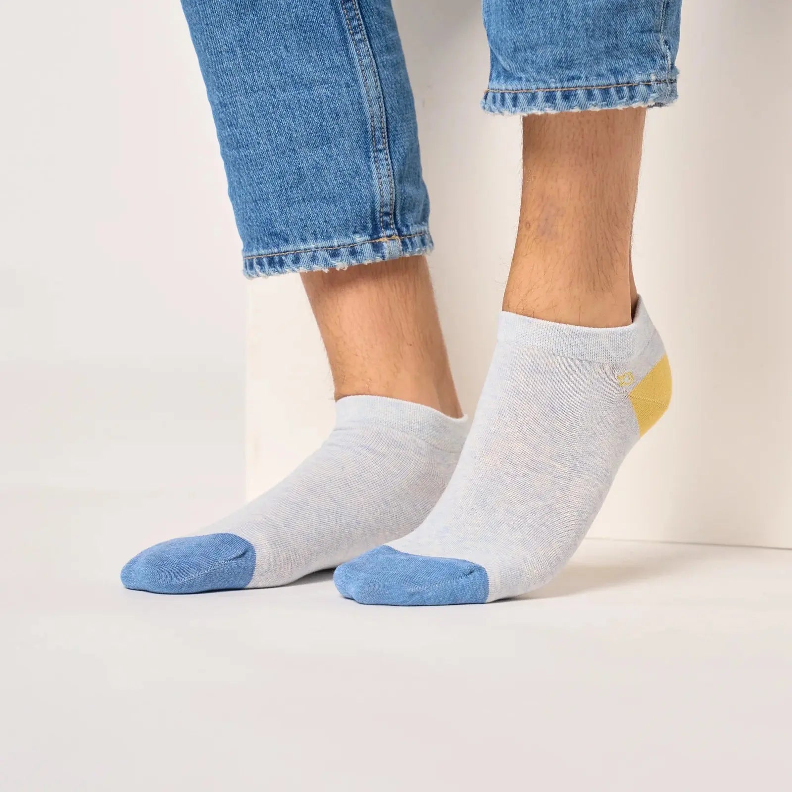 Socquettes Unies - Bleu Clair Chiné