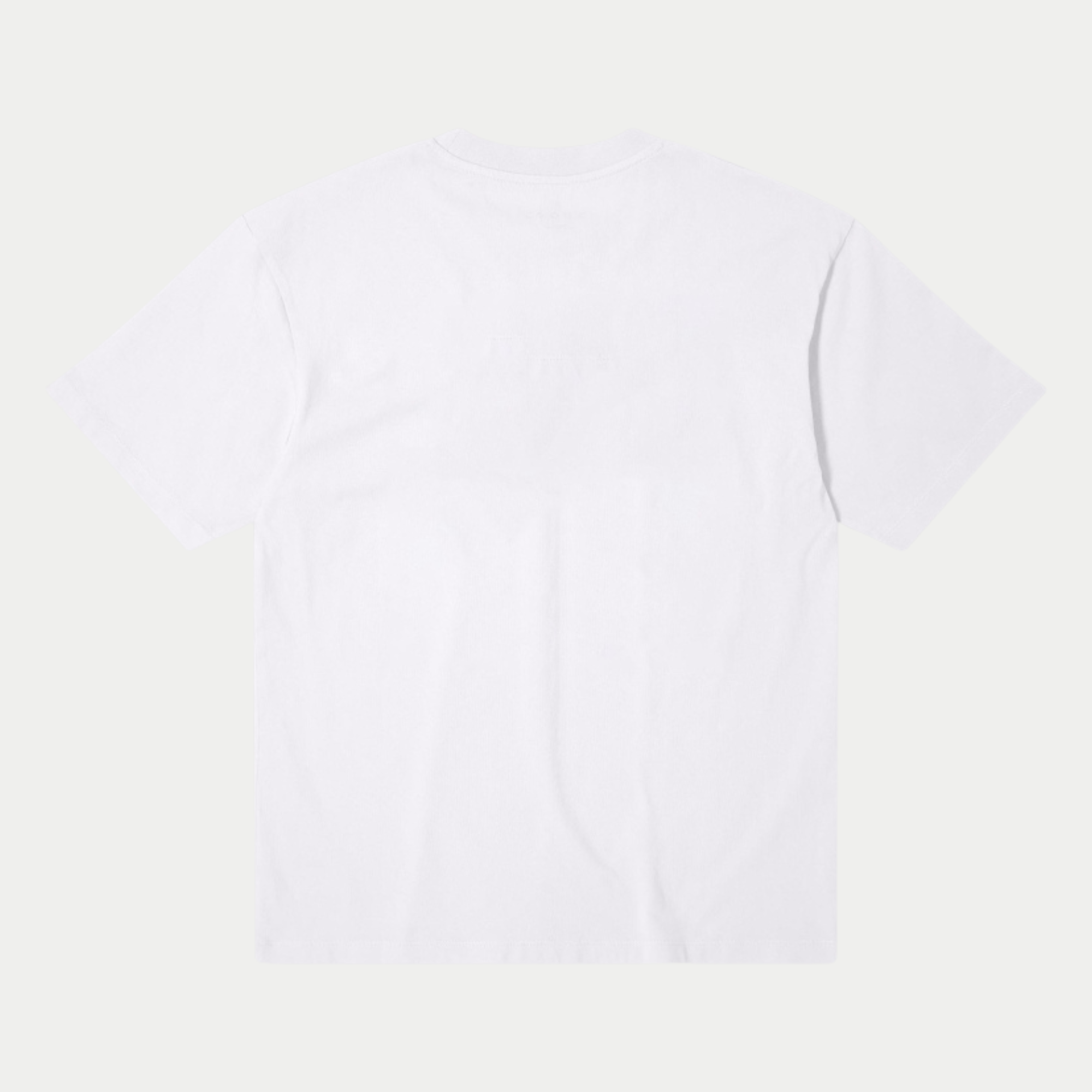 T-shirt Sun blanc Edwin - vue de dos à plat, jersey de coton uni sans imprimé
