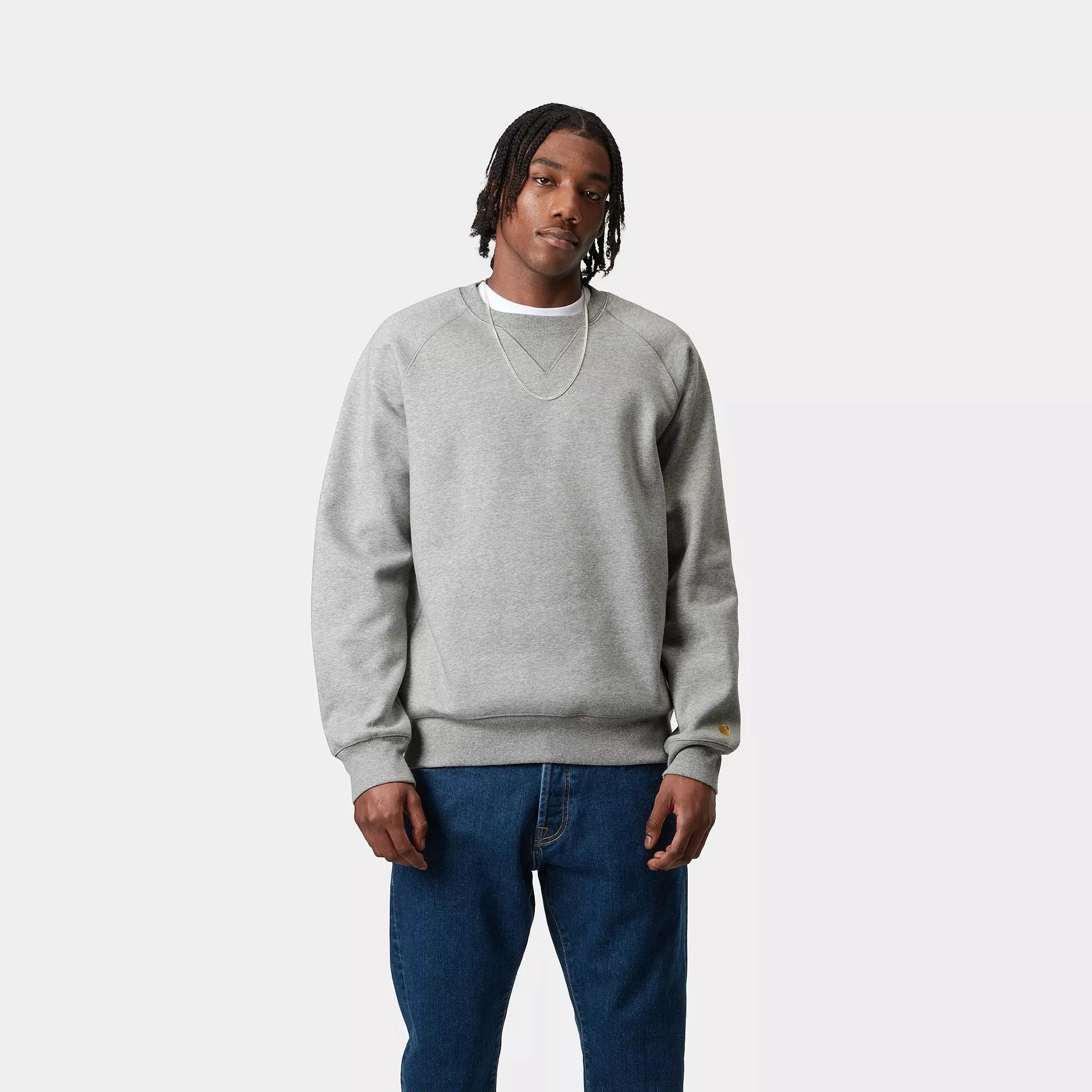 CARHARTT WIP -  SWEAT CHASE GREY HEATHER -  Klubb