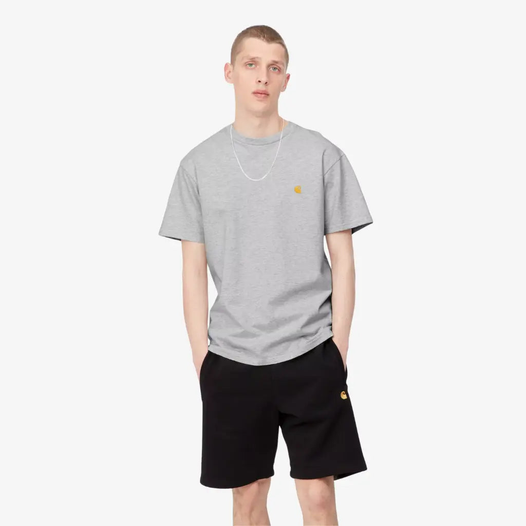 CARHARTT WIP -  T-SHIRT CHASE - ASH HEATHER -  Klubb