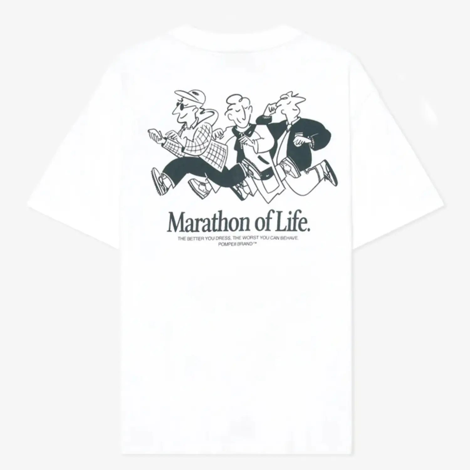 T-SHIRT MARATHON OF LIFE - BLANC POMPEII BRAND -  Klubb