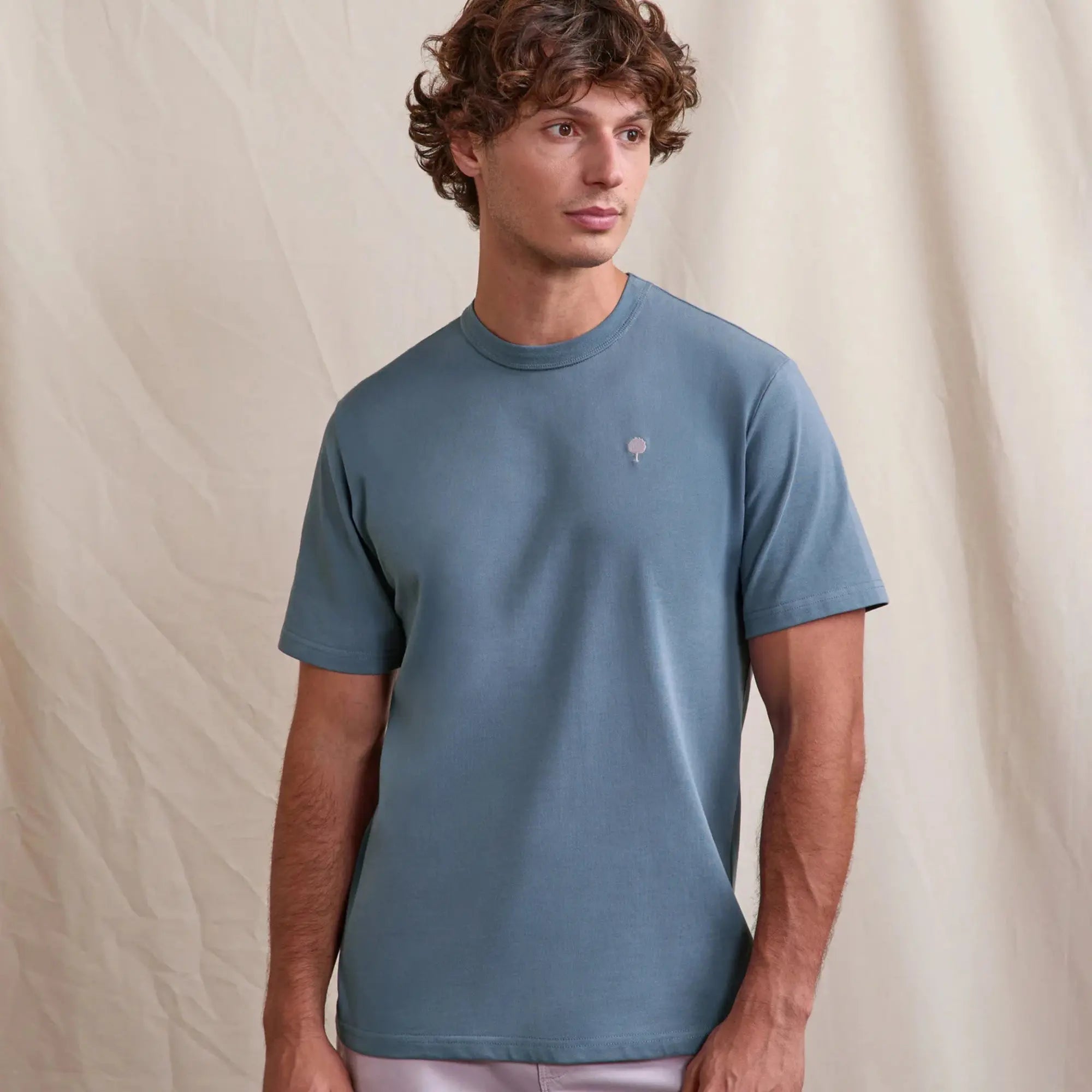 T-SHIRT MASSOURY IMPRIMÉ FLOWER ART BLEU