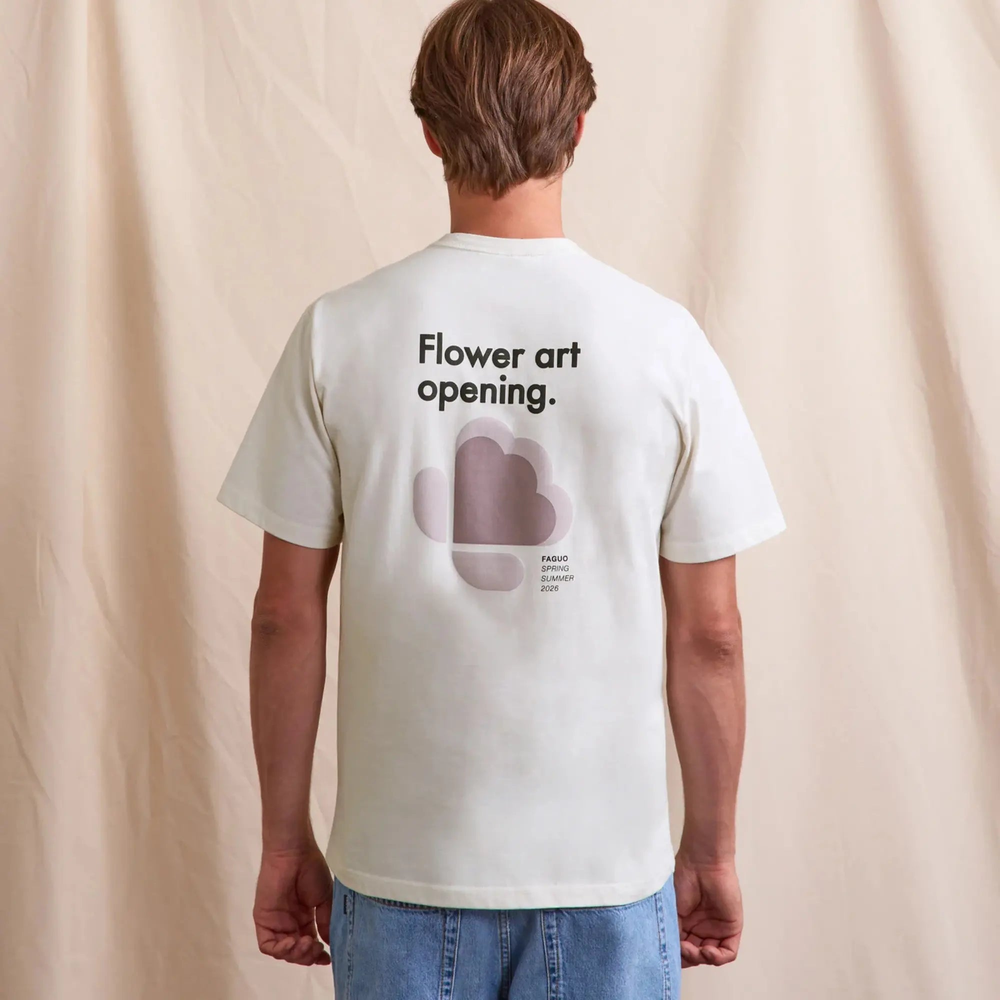 T-SHIRT MASSOURY IMPRIMÉ FLOWER ART ÉCRU