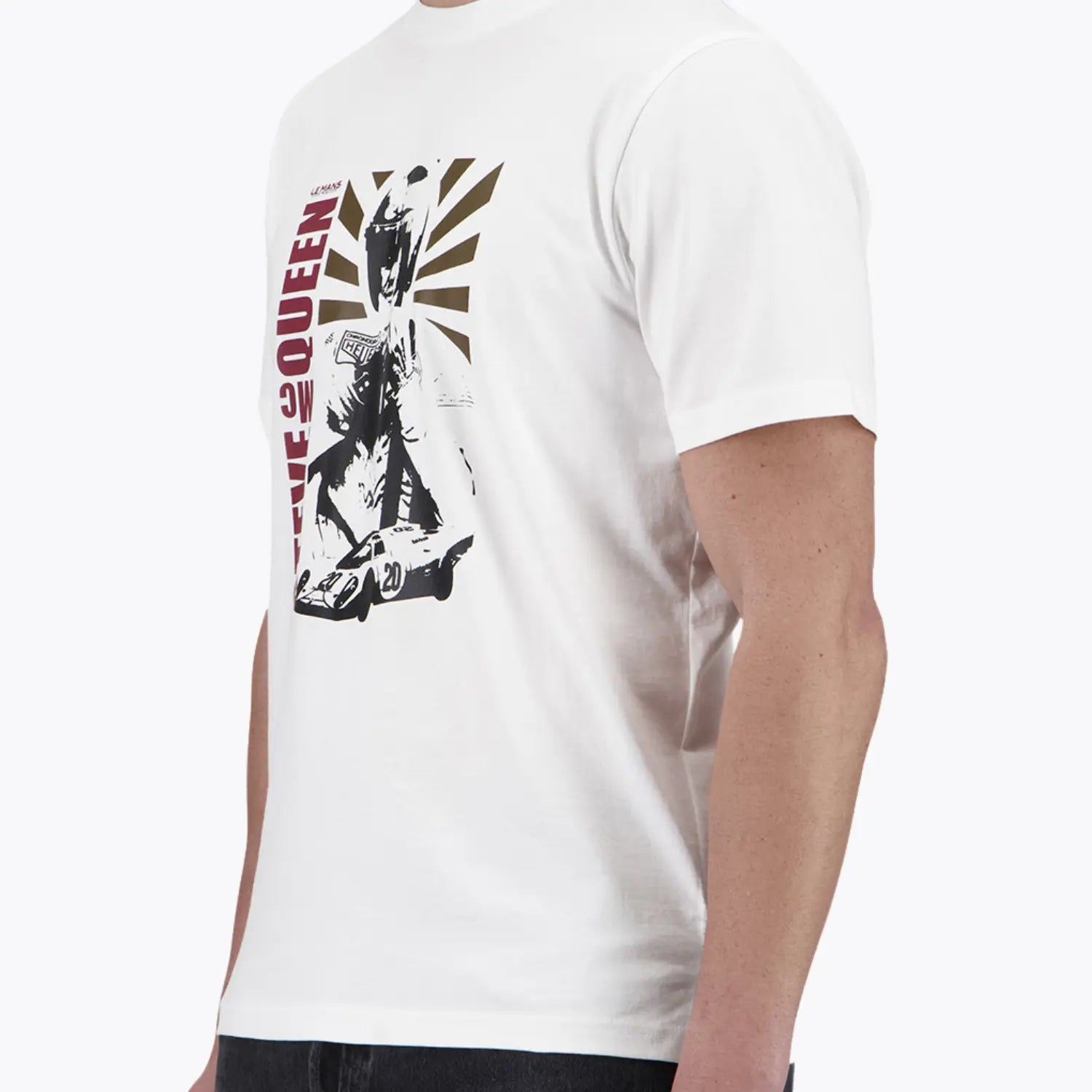 T-SHIRT OLD AFFICHE BLANC STEVE MCQUEEN LE MANS -  Klubb