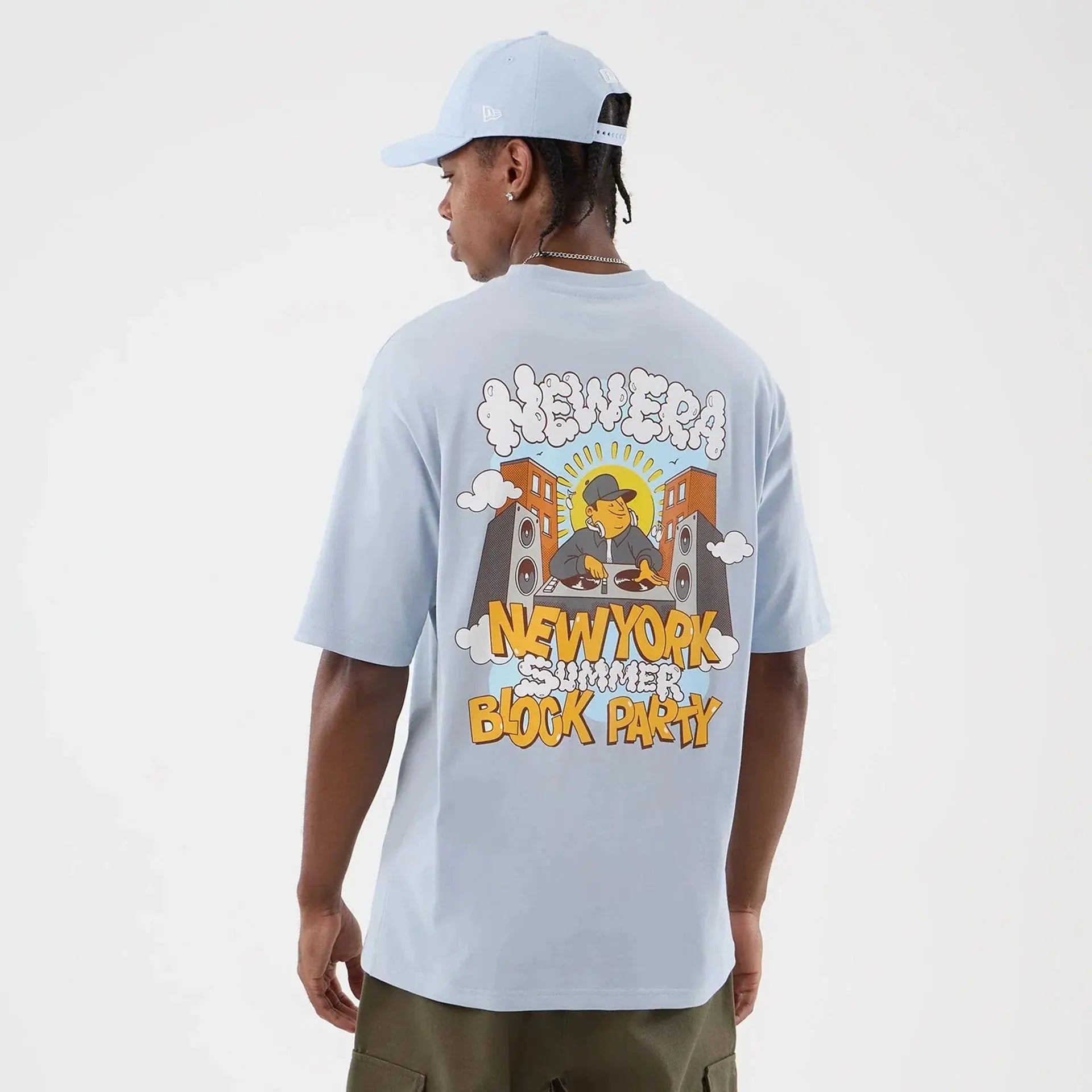 T-shirt Oversize Block Party - Bleu Pastel
