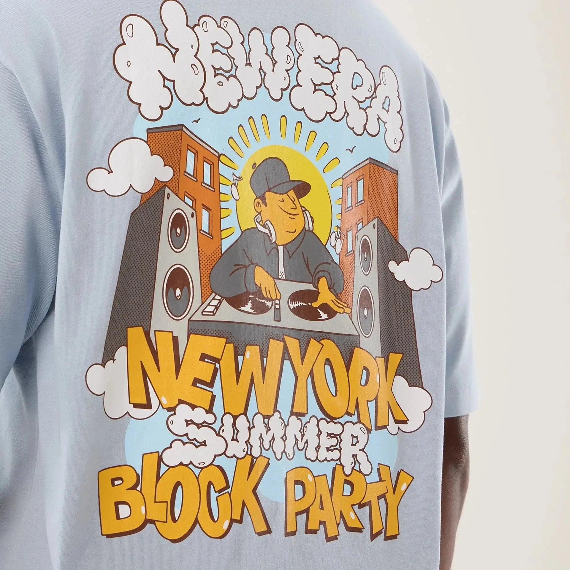 T-shirt Oversize Block Party - Bleu Pastel