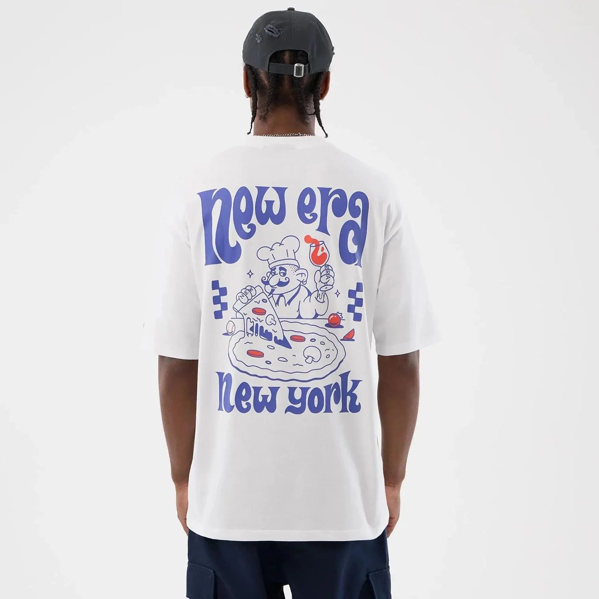 T-shirt Oversize Pizza - Blanc