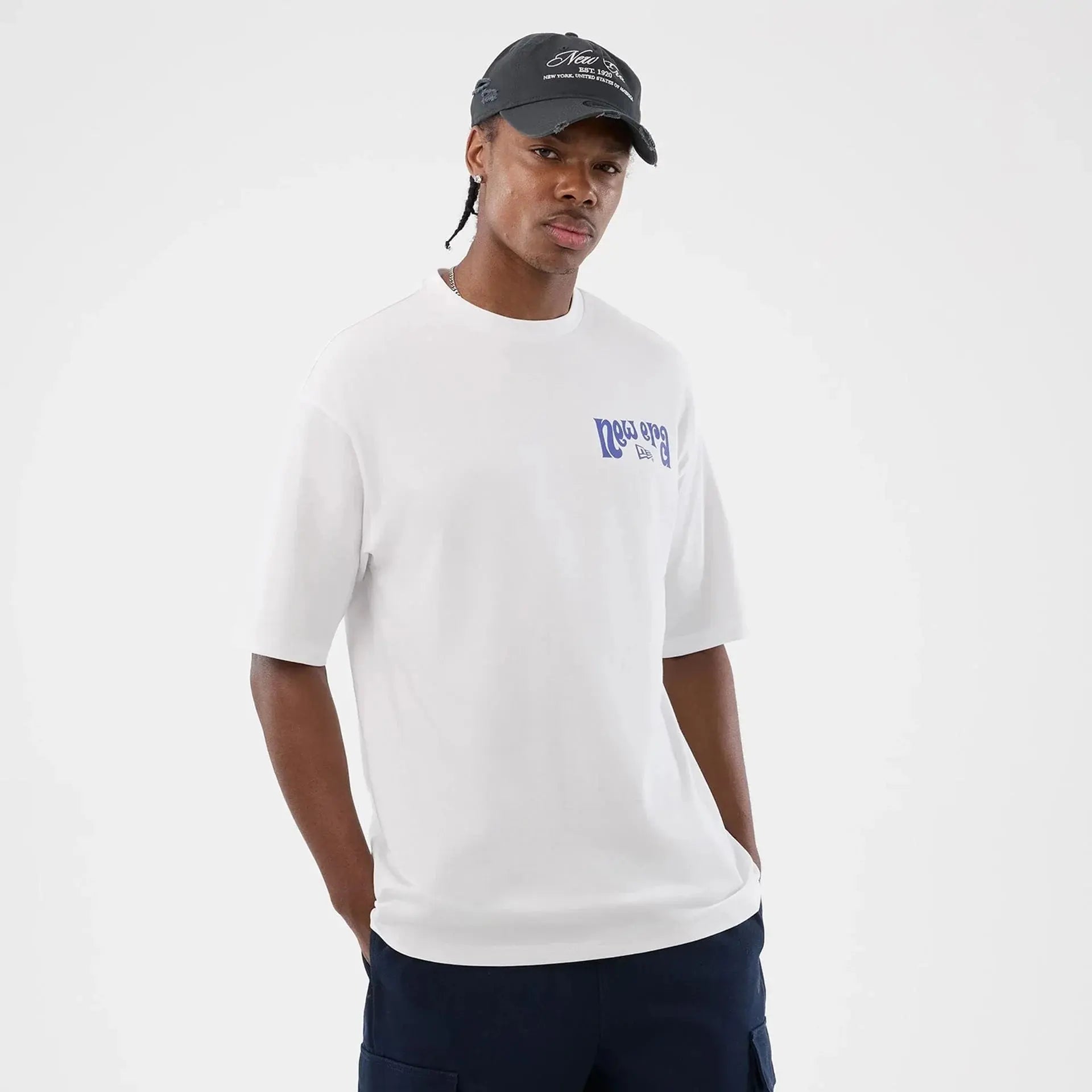 T-shirt Oversize Pizza - Blanc