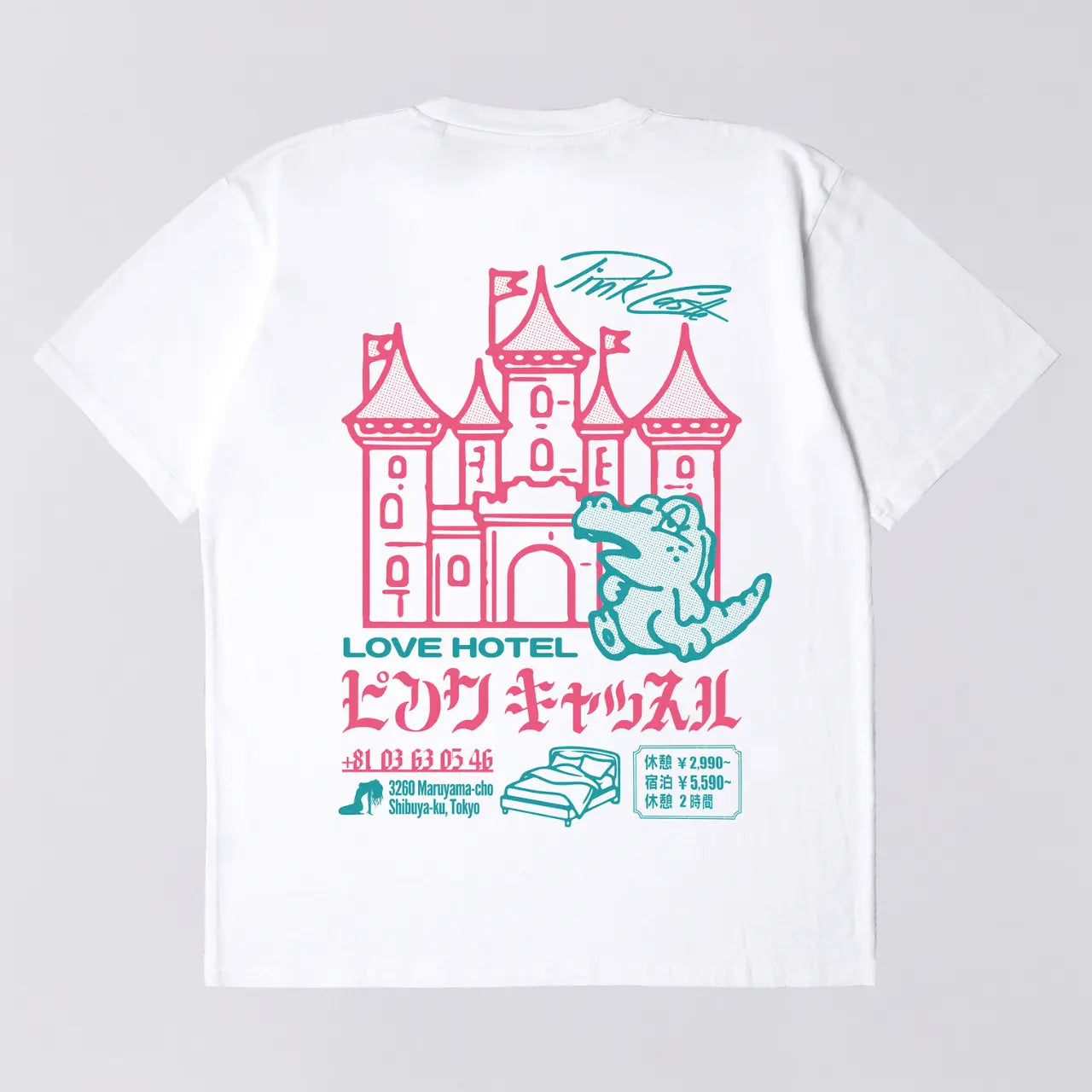 EDWIN -  T-SHIRT PINK CASTLE BLANC -  Klubb
