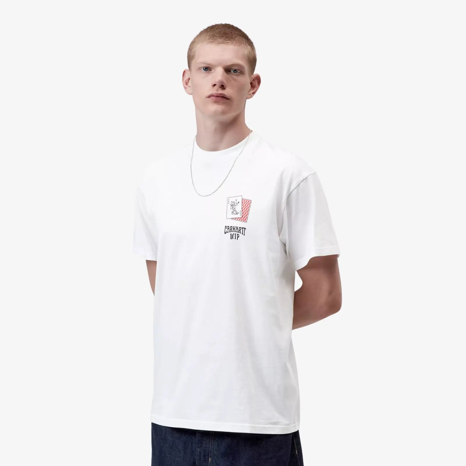 T-shirt Playing Cards Carhartt WIP blanc - vue détail tissu