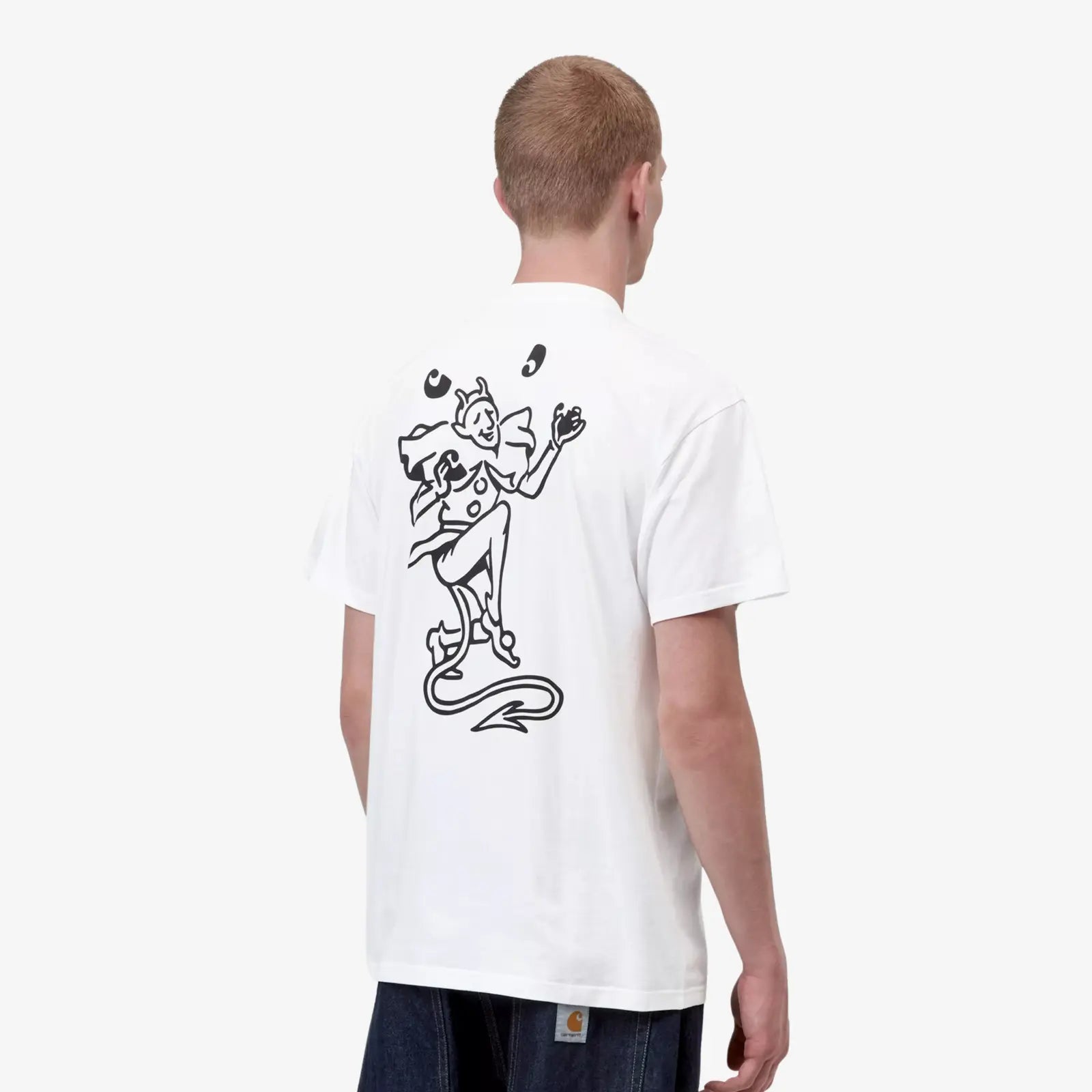 T-shirt Playing Cards Carhartt WIP blanc - détail col rond