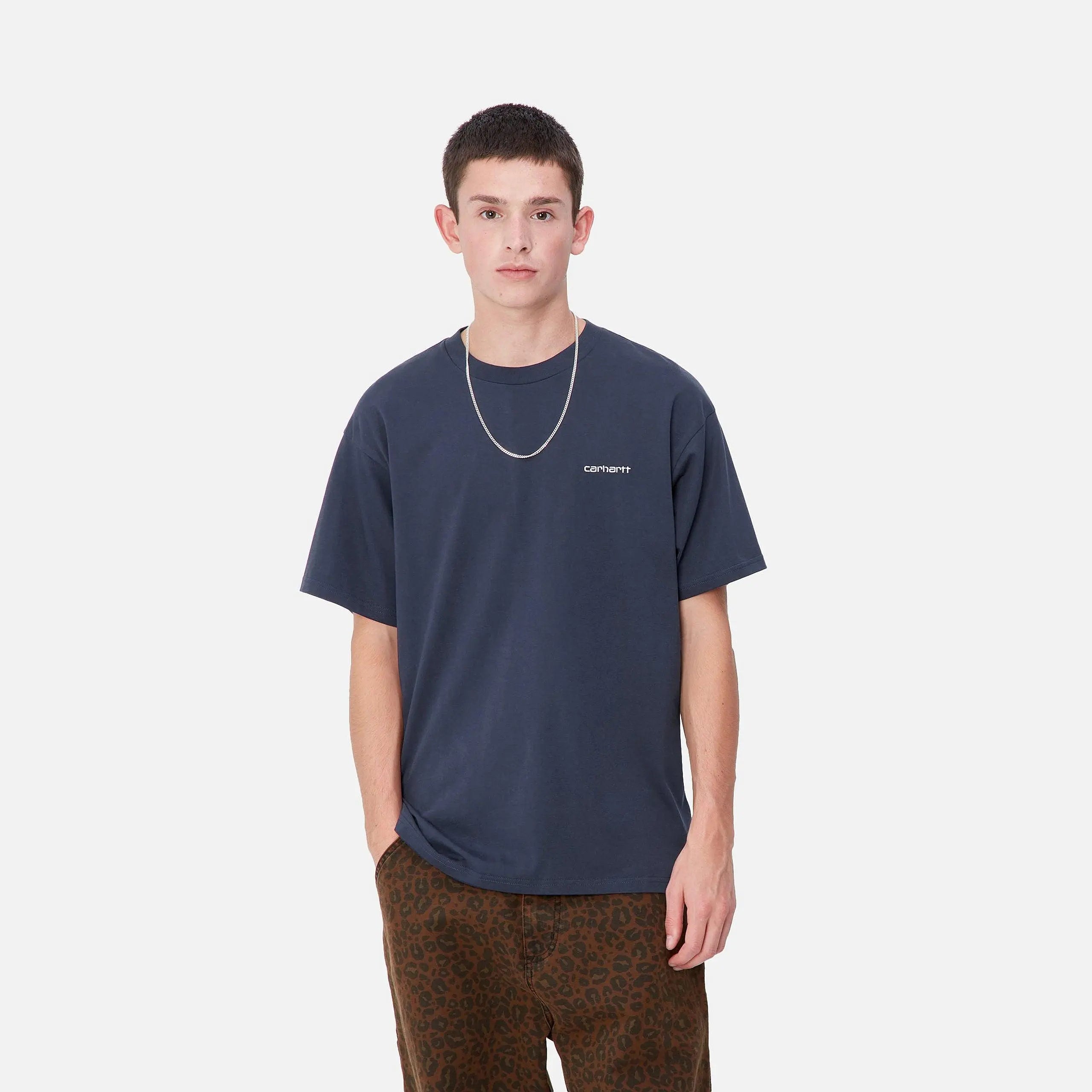 T-SHIRT SCRIPT - BLEU CARHARTT WIP -  Klubb