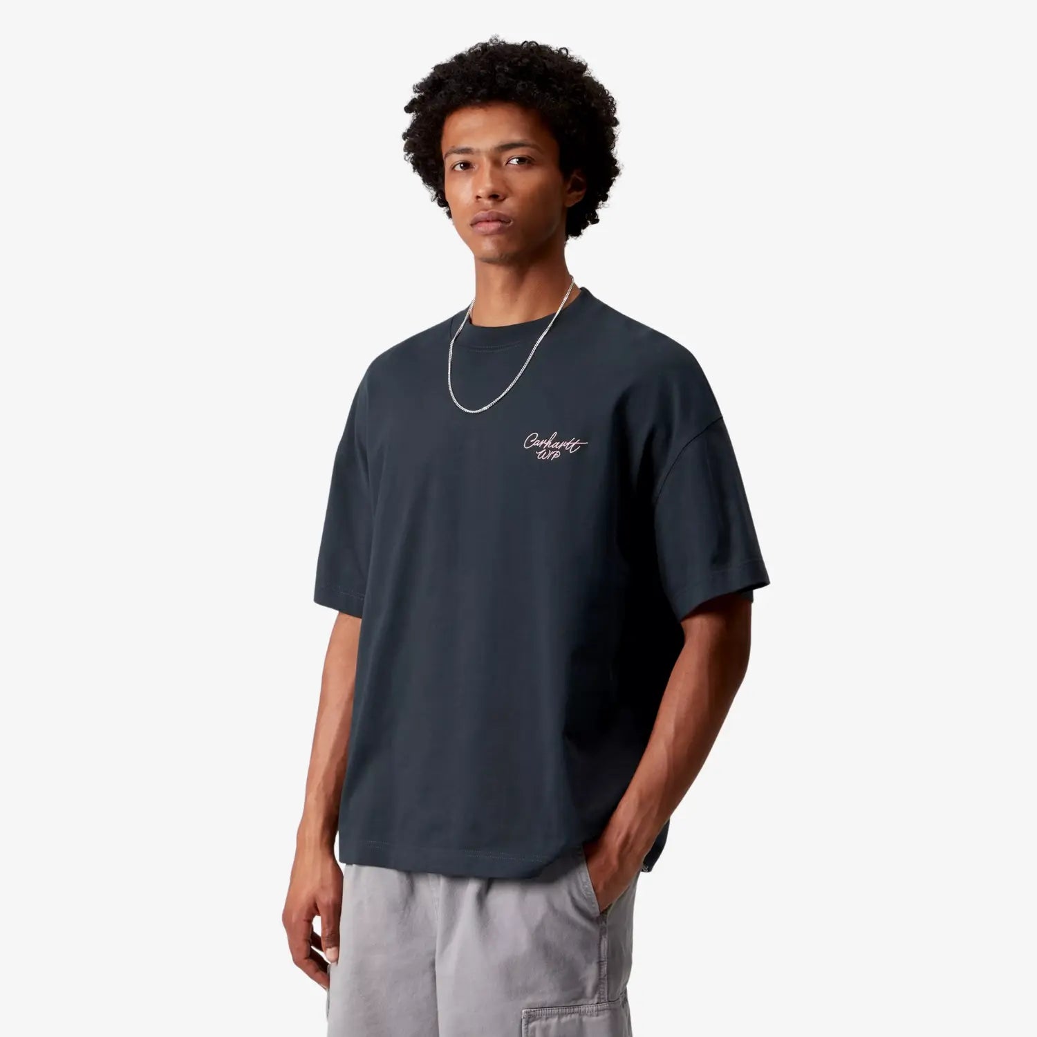 CARHARTT WIP -  T-SHIRT SIGNATURE DEEP NIGHT / GLASSY PINK -  Klubb