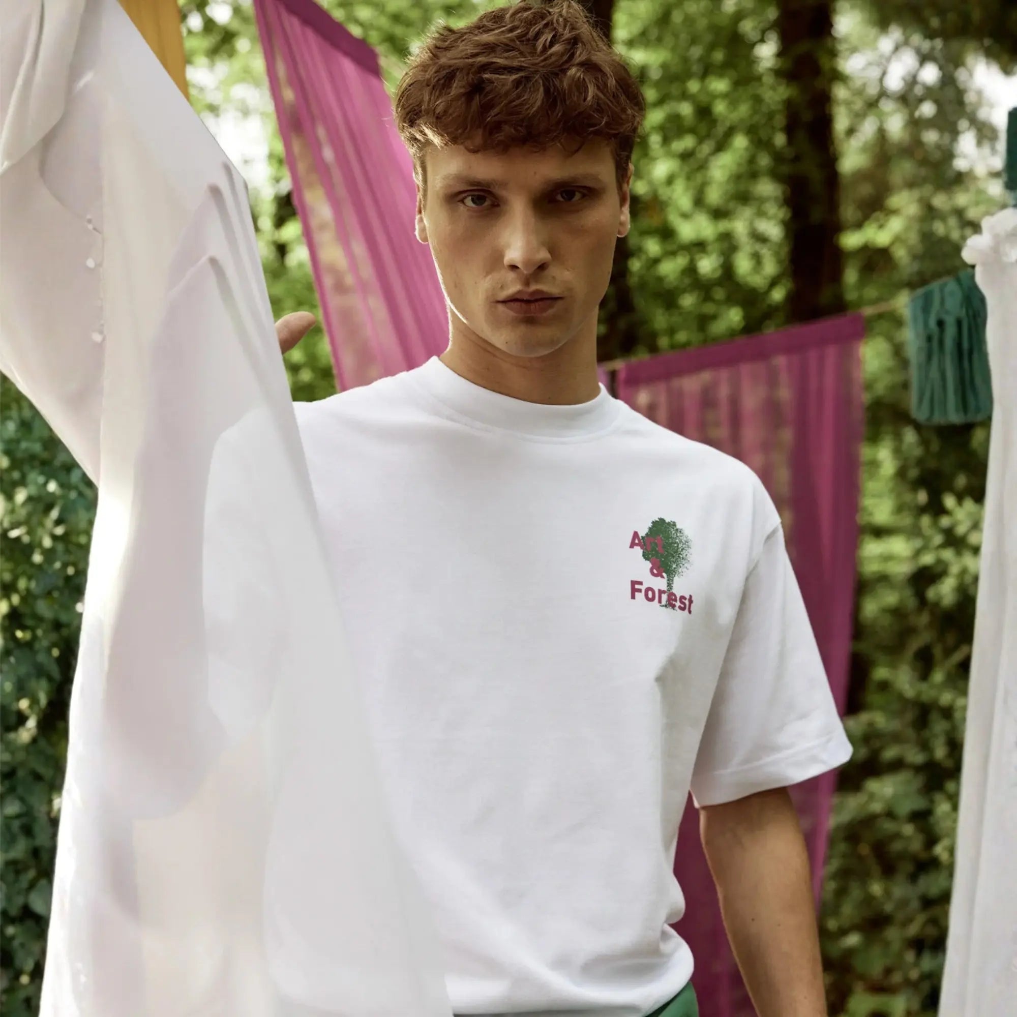 T-SHIRT YELLOW STONE FOREST BLANC