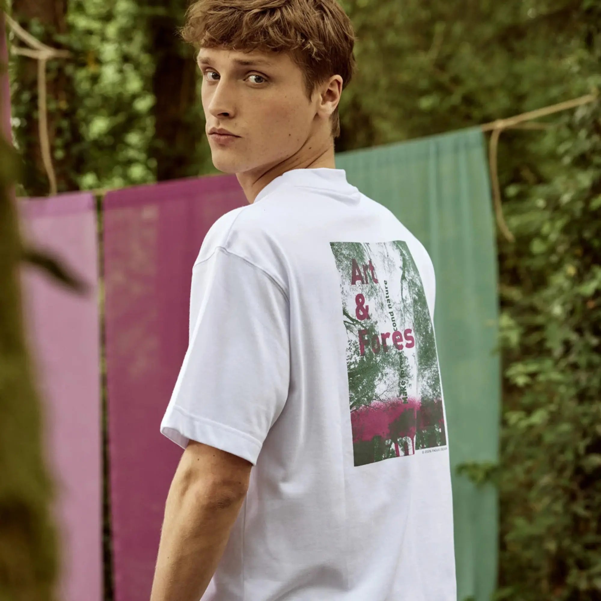 T-SHIRT YELLOW STONE FOREST BLANC