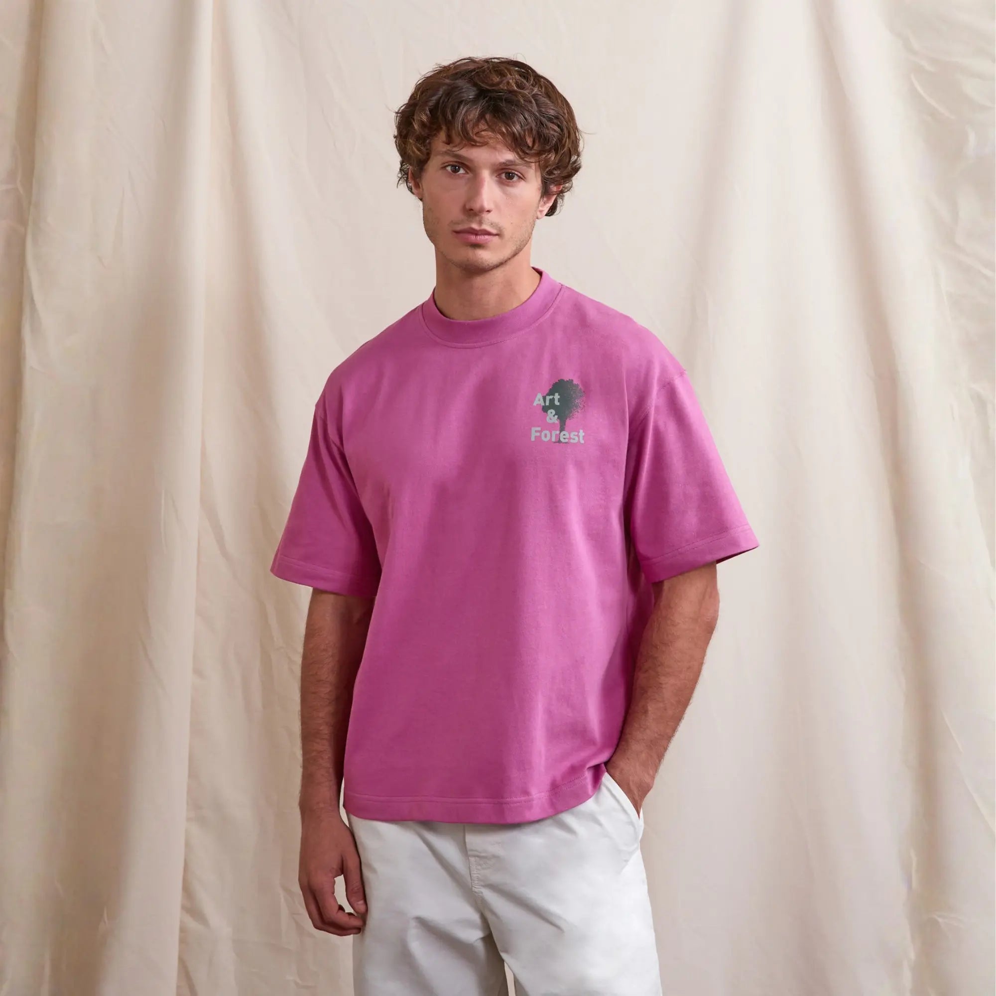 T-SHIRT YELLOW STONE FOREST FUSHIA