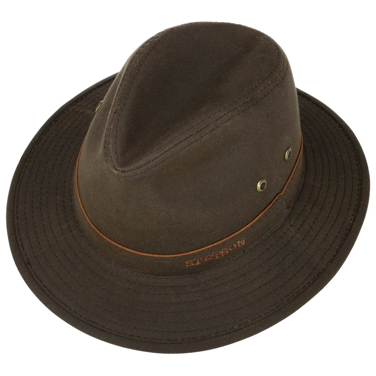STETSON -  TRAVELLER WAXED COTTON - MARRON FONCÉ -  Klubb