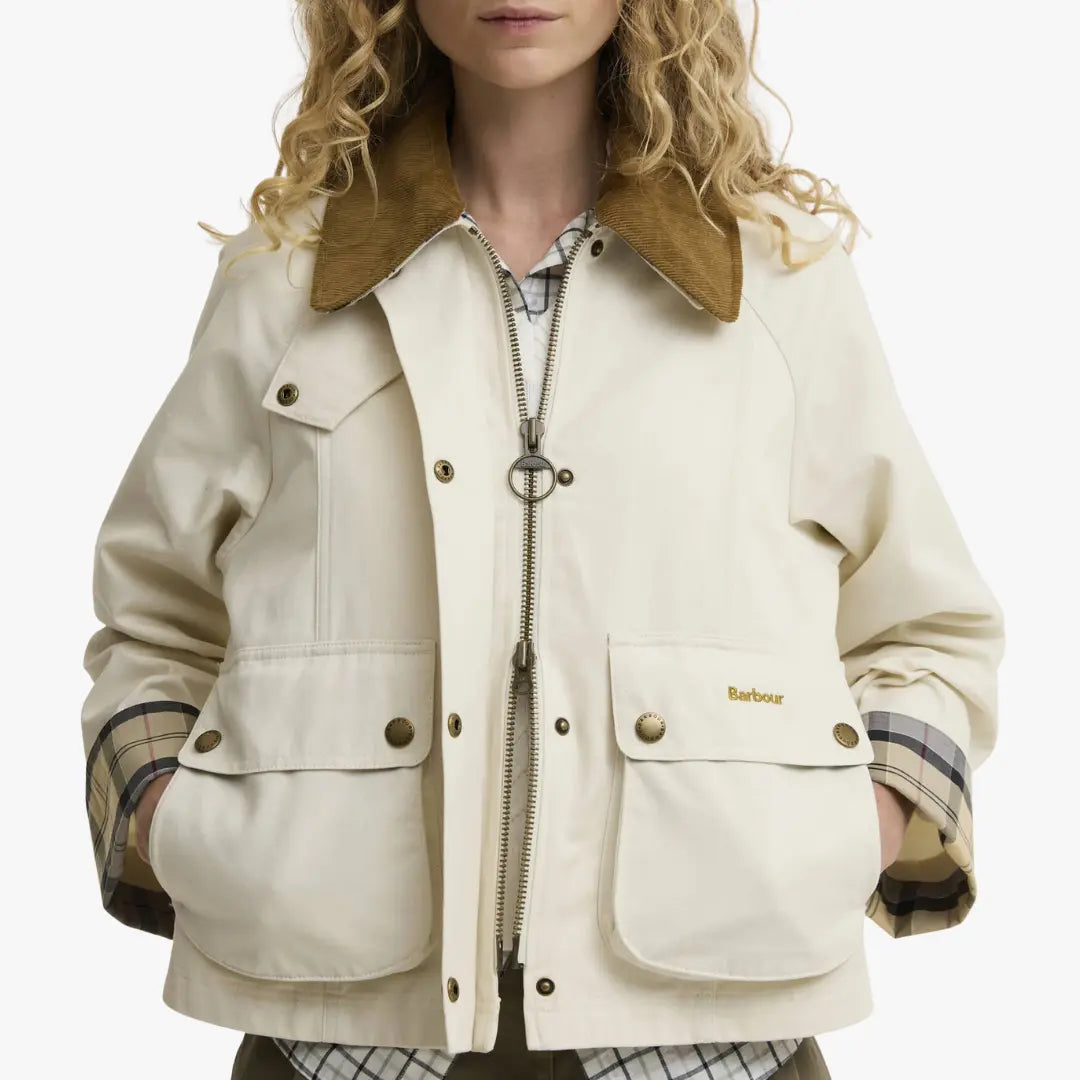 Veste Casual Beadnell Casual Cropped - Light Pearl Beige - Barbour - détail 4