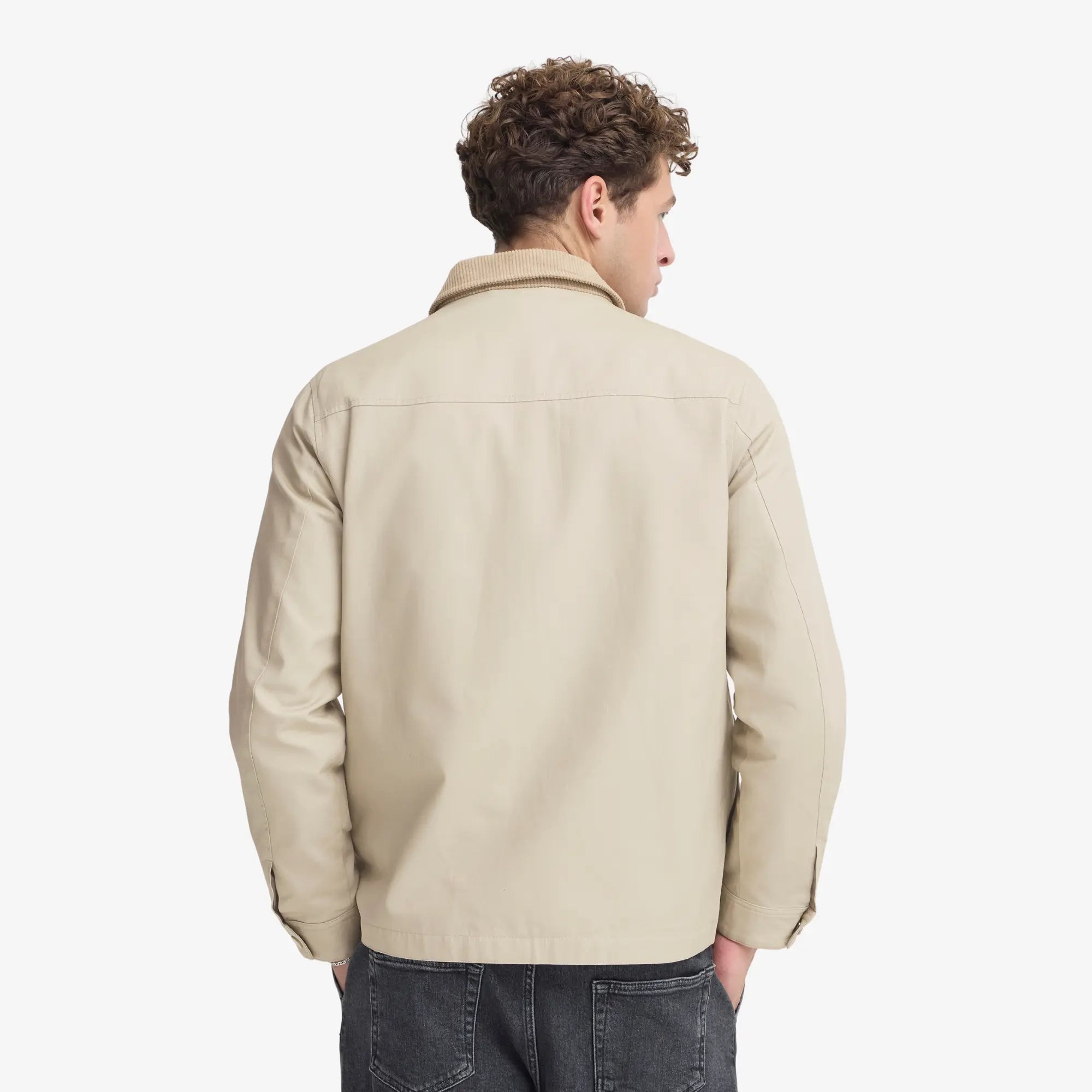 VESTE COTON CIRÉ BEIGE