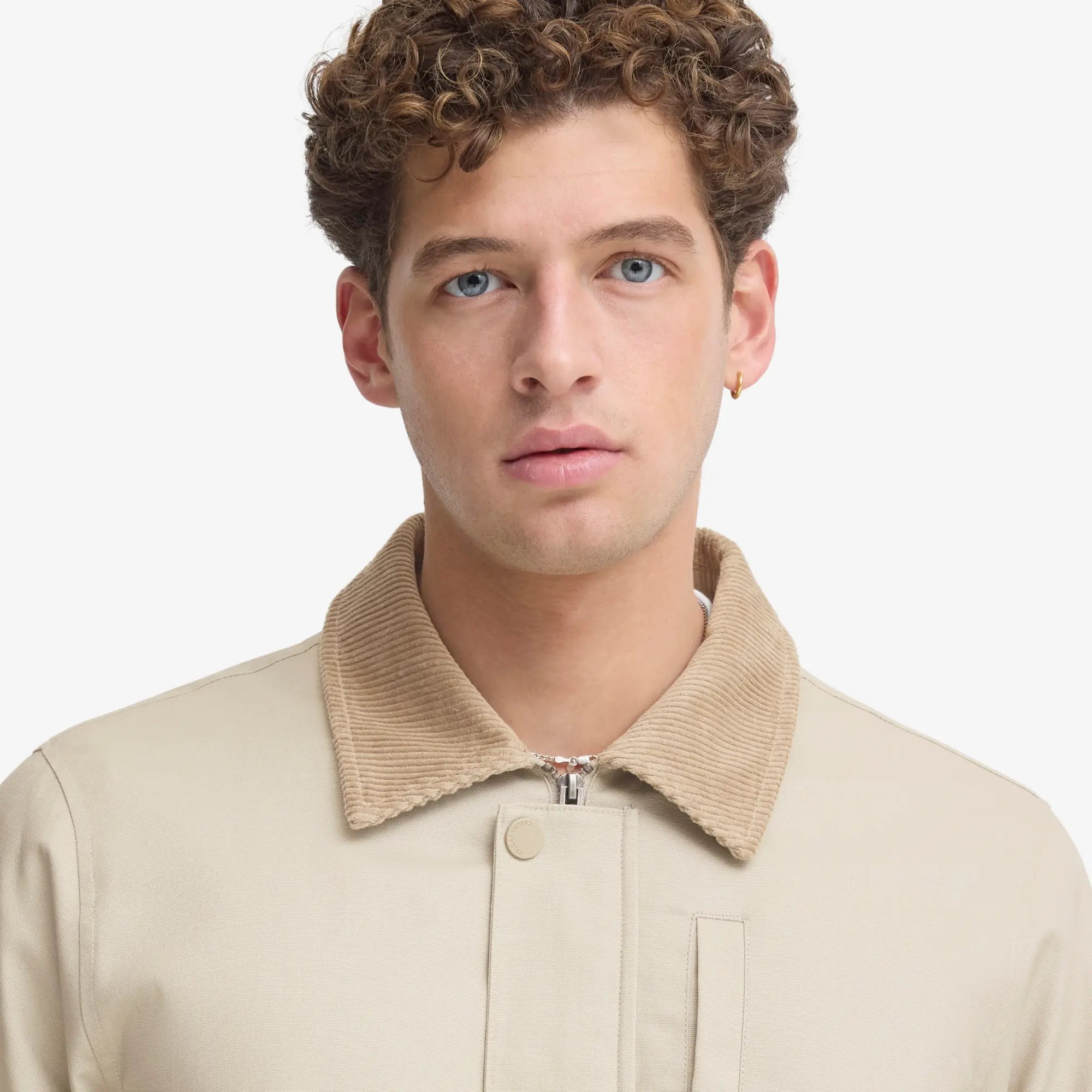 VESTE COTON CIRÉ BEIGE