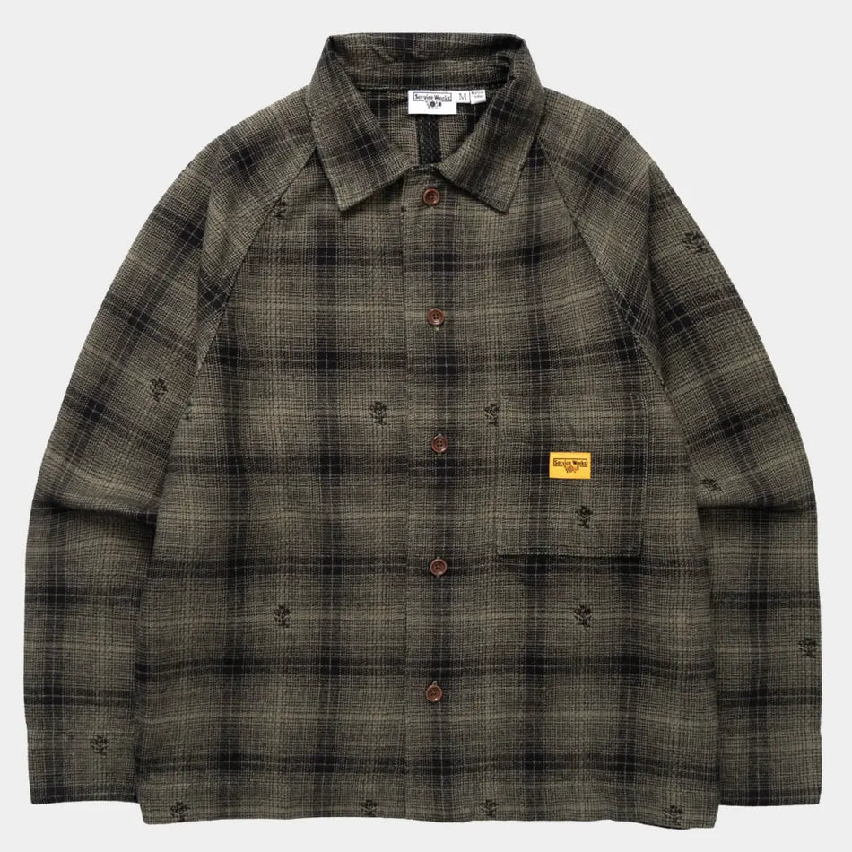 VESTE DE TRAVAIL FLANELLE CHARDON - VERT