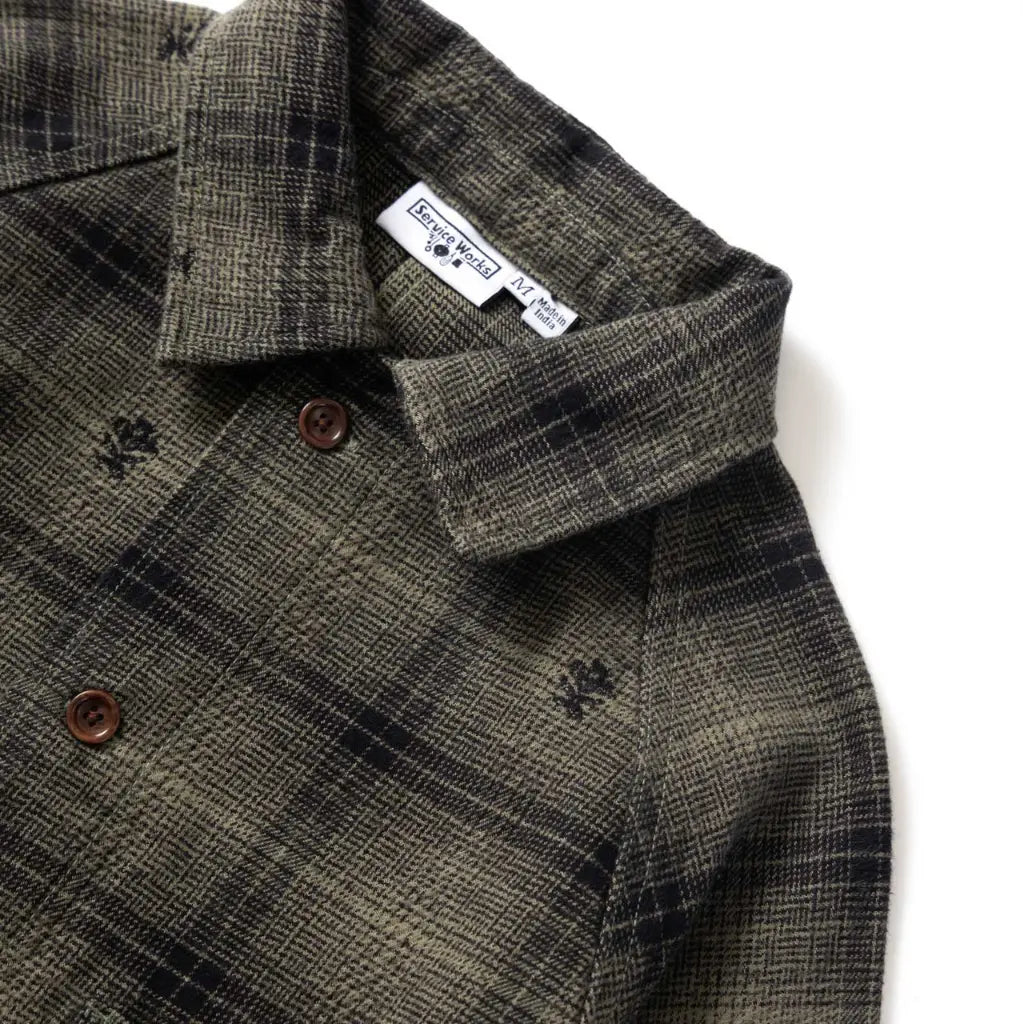 SERVICE WORKS -  VESTE DE TRAVAIL FLANELLE CHARDON - VERT -  Klubb