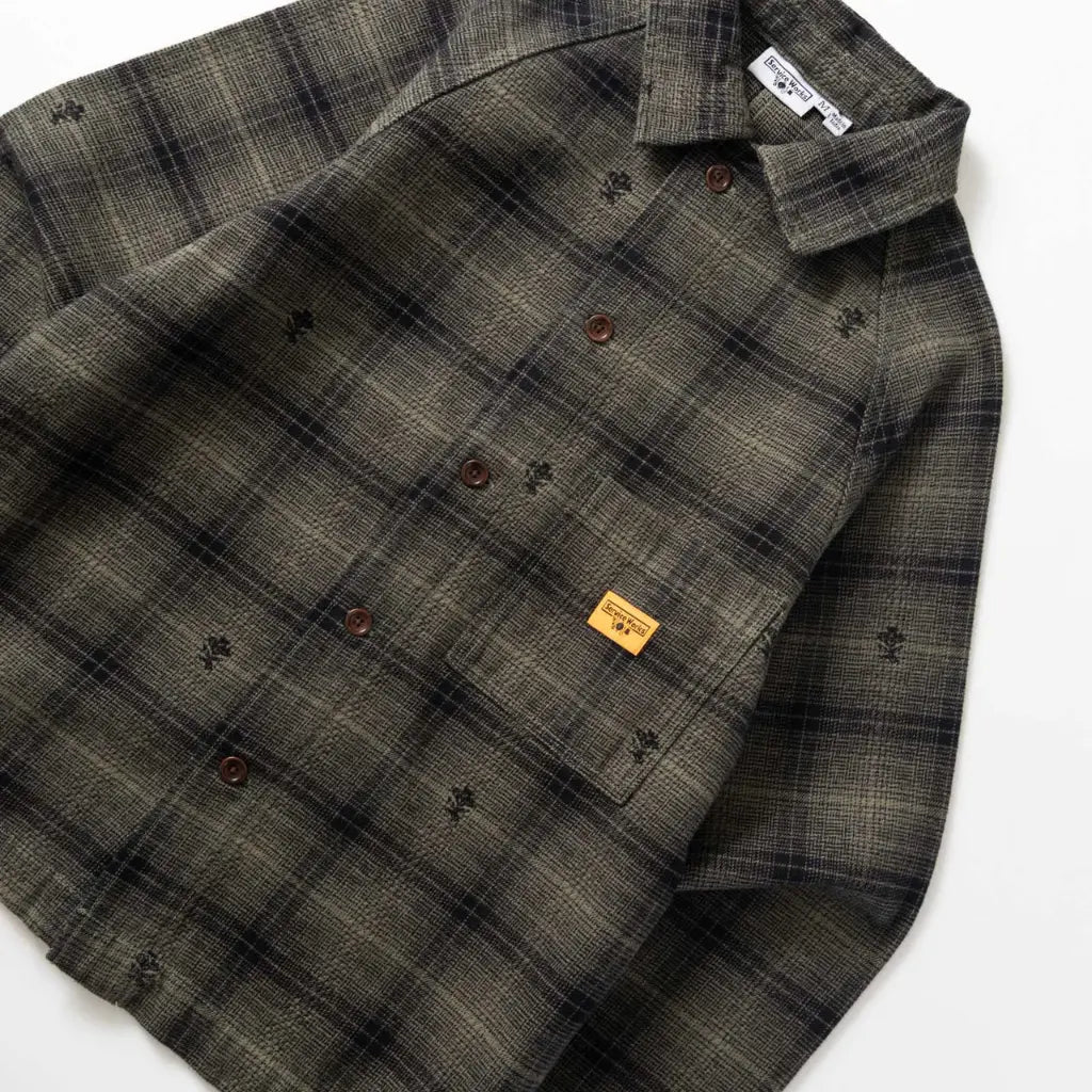 SERVICE WORKS -  VESTE DE TRAVAIL FLANELLE CHARDON - VERT -  Klubb
