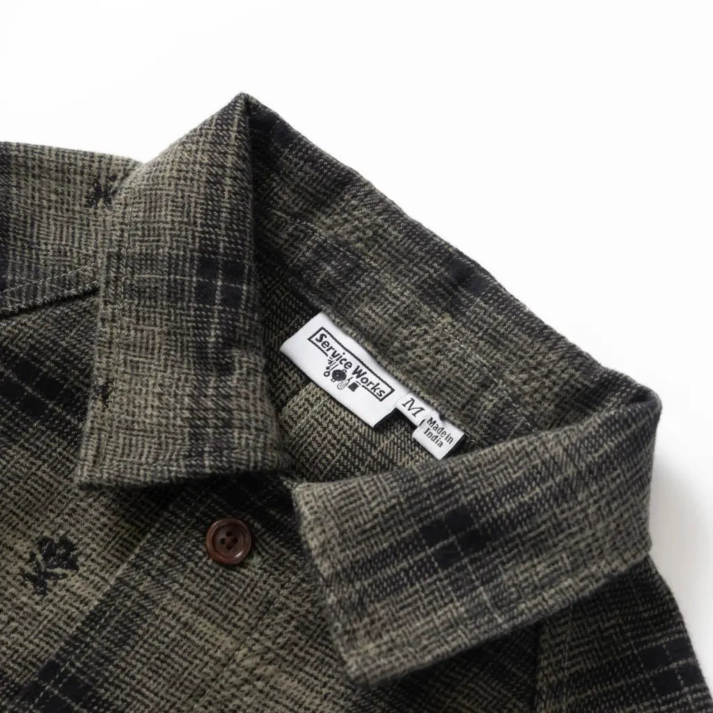 SERVICE WORKS -  VESTE DE TRAVAIL FLANELLE CHARDON - VERT -  Klubb
