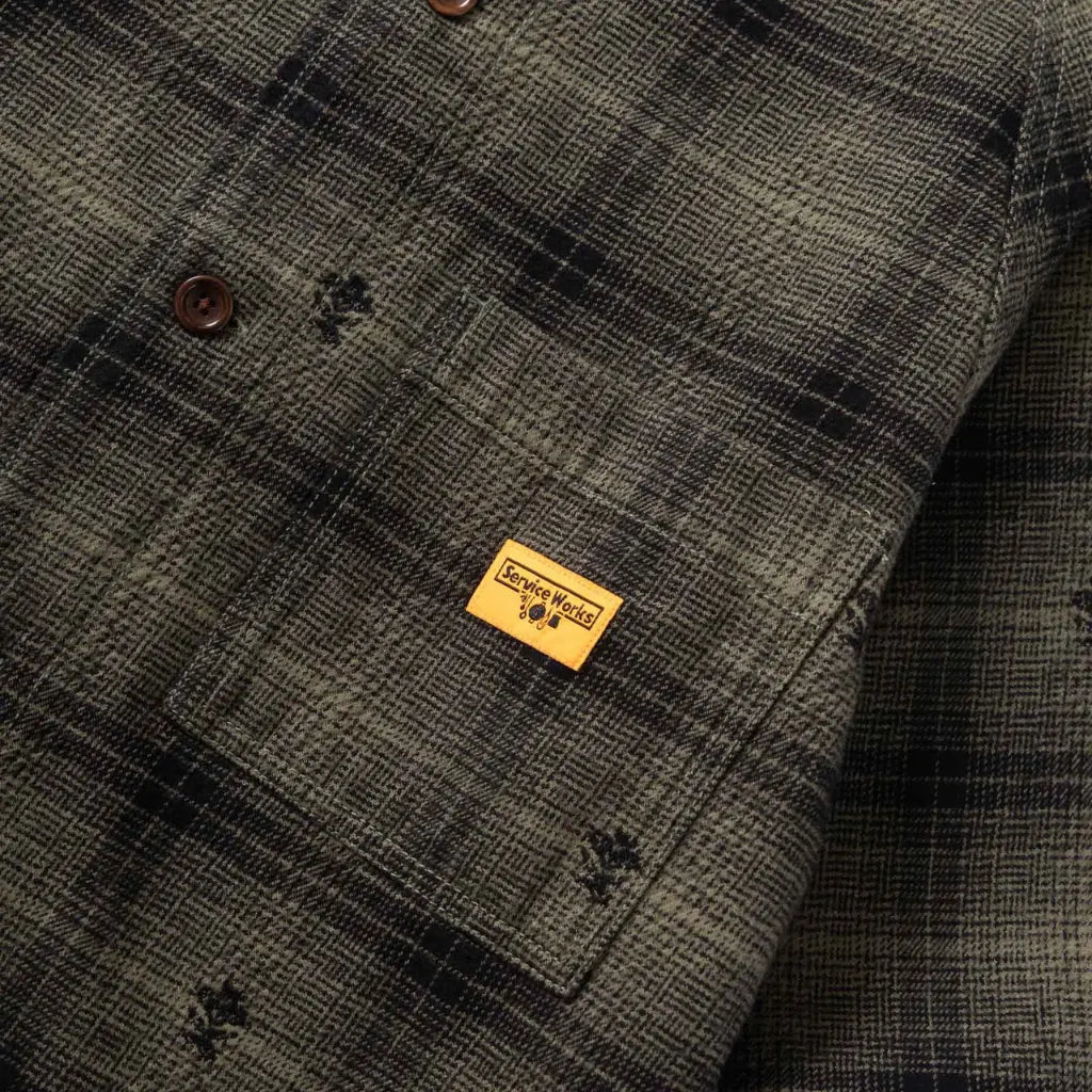 SERVICE WORKS -  VESTE DE TRAVAIL FLANELLE CHARDON - VERT -  Klubb