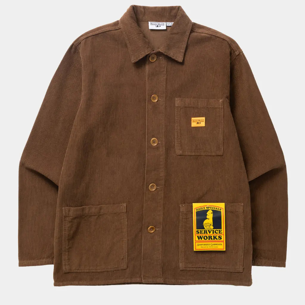 SERVICE WORKS -  VESTE DE TRAVAIL VELOURS - MARRON -  Klubb