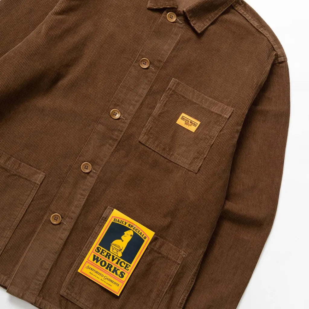 SERVICE WORKS -  VESTE DE TRAVAIL VELOURS - MARRON -  Klubb