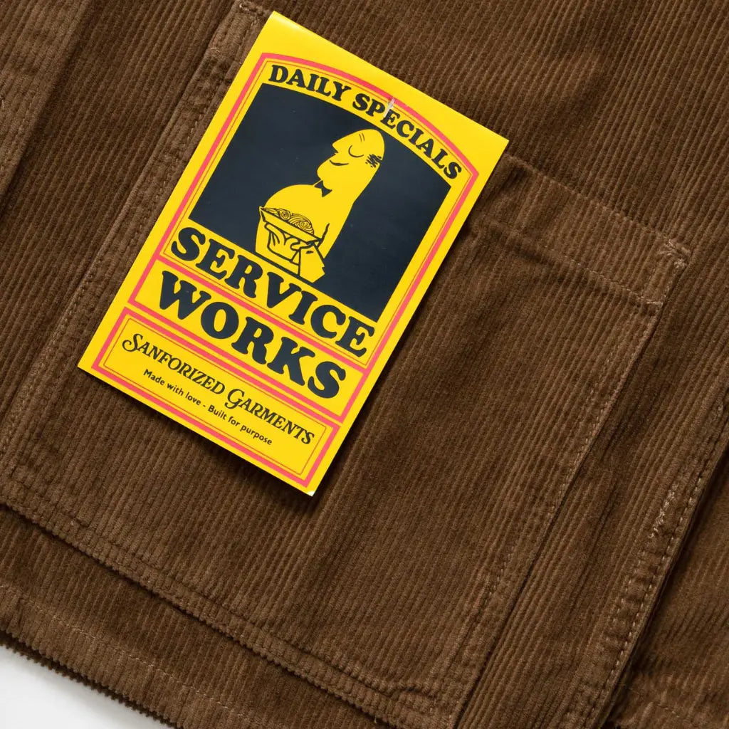 SERVICE WORKS -  VESTE DE TRAVAIL VELOURS - MARRON -  Klubb