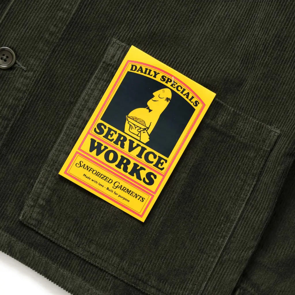 SERVICE WORKS -  VESTE DE TRAVAIL VELOURS - VERT -  Klubb