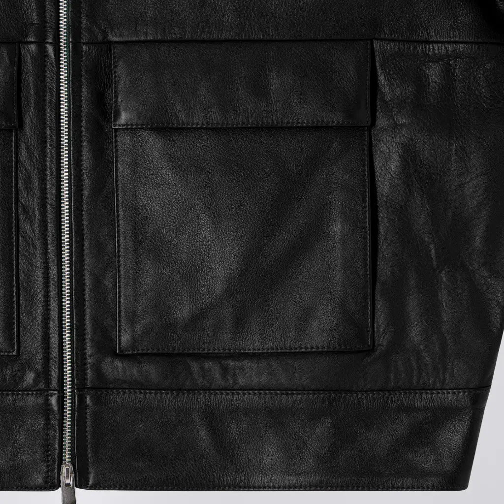 EDWIN -  VESTE DOGMA CUIR NOIR -  Klubb