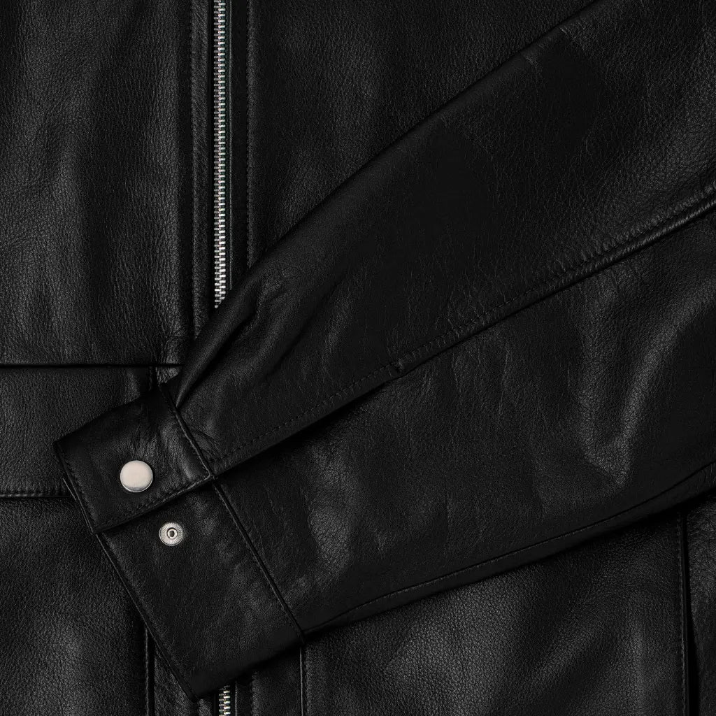 EDWIN -  VESTE DOGMA CUIR NOIR -  Klubb
