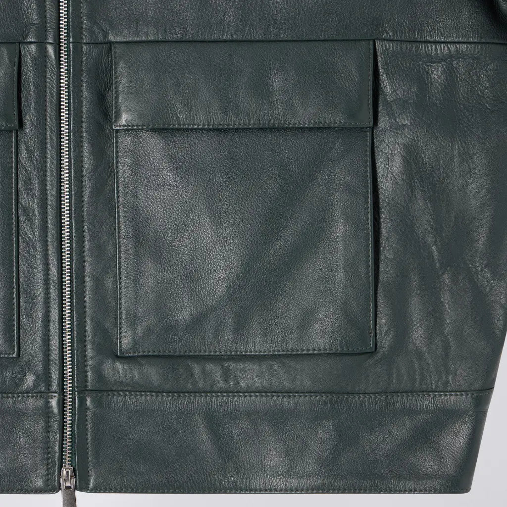 EDWIN -  VESTE DOGMA CUIR VERT -  Klubb