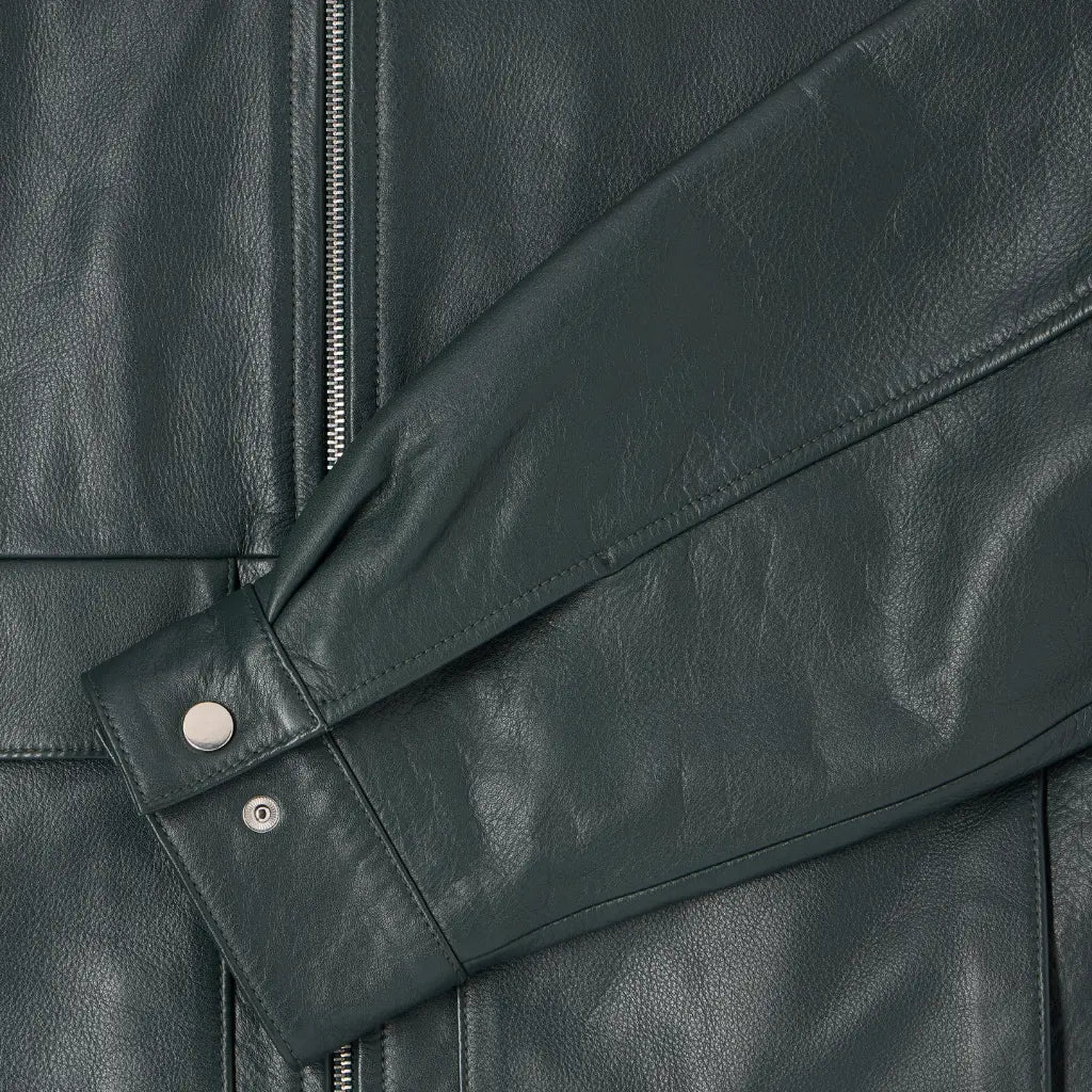 EDWIN -  VESTE DOGMA CUIR VERT -  Klubb