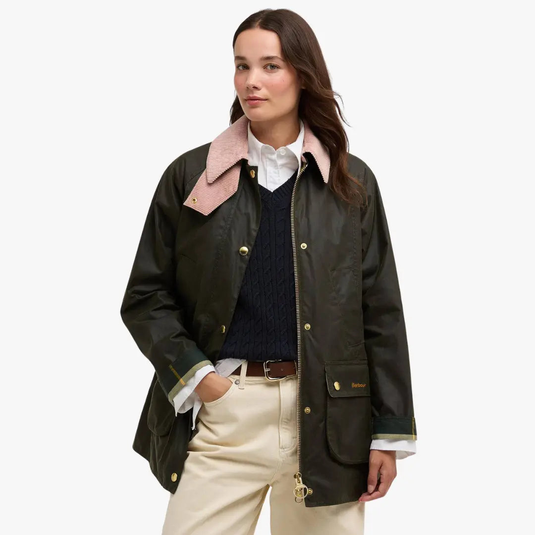 Veste Modern Beadnell - Archive Olive - Barbour - détail 2
