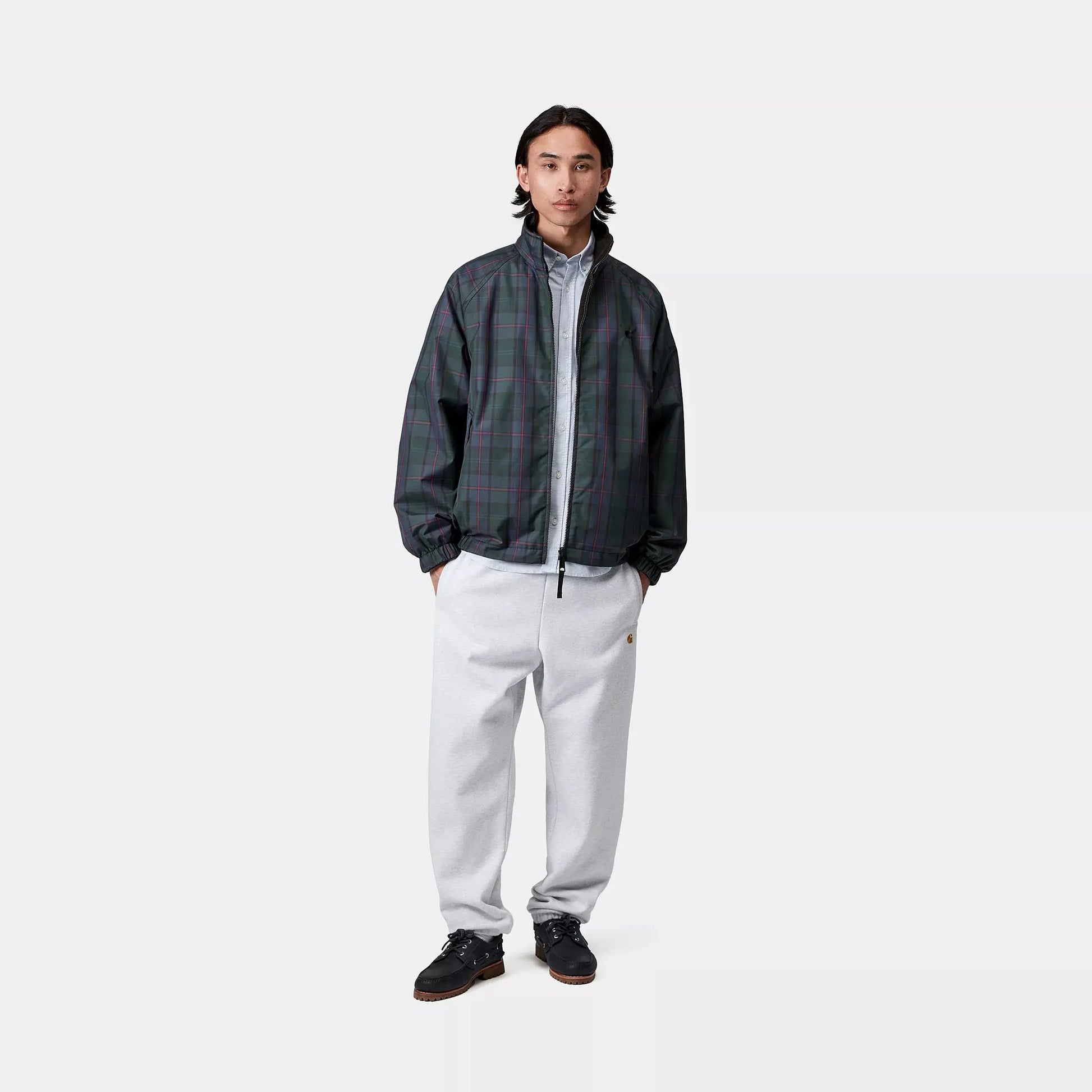 CARHARTT WIP -  VESTE RÉVERSIBLE PLANER CHECK BLEU -  Klubb