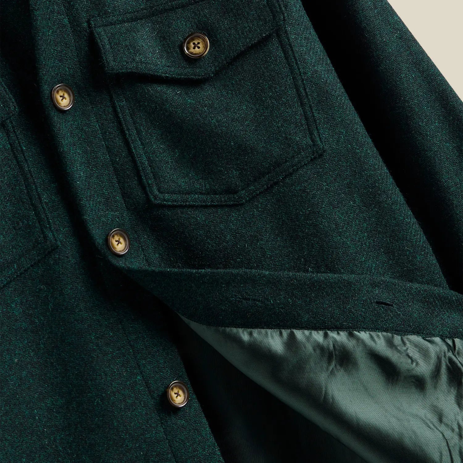 VESTE SURCHEMISE LAINE - VERT PORTUGUESE FLANNEL -  Klubb