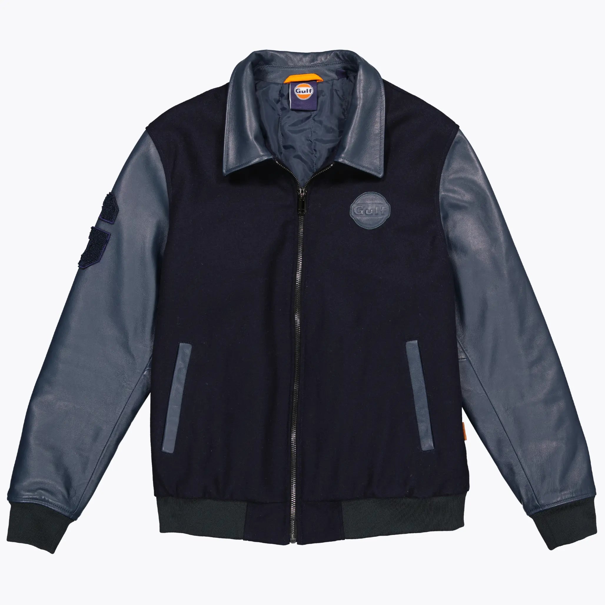 VESTE VARSITY CUIR & LAINE GULF -  Klubb
