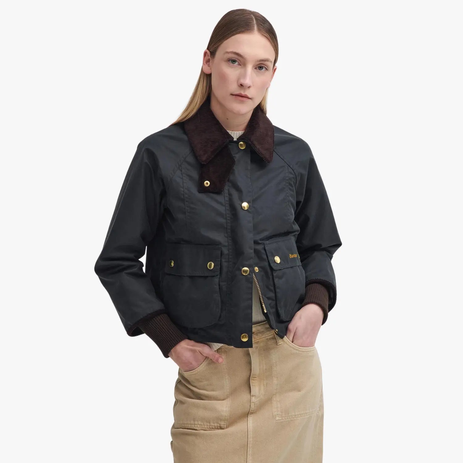 BARBOUR -  VESTE WAX BEADNELL CROPPED SAGE -  Klubb