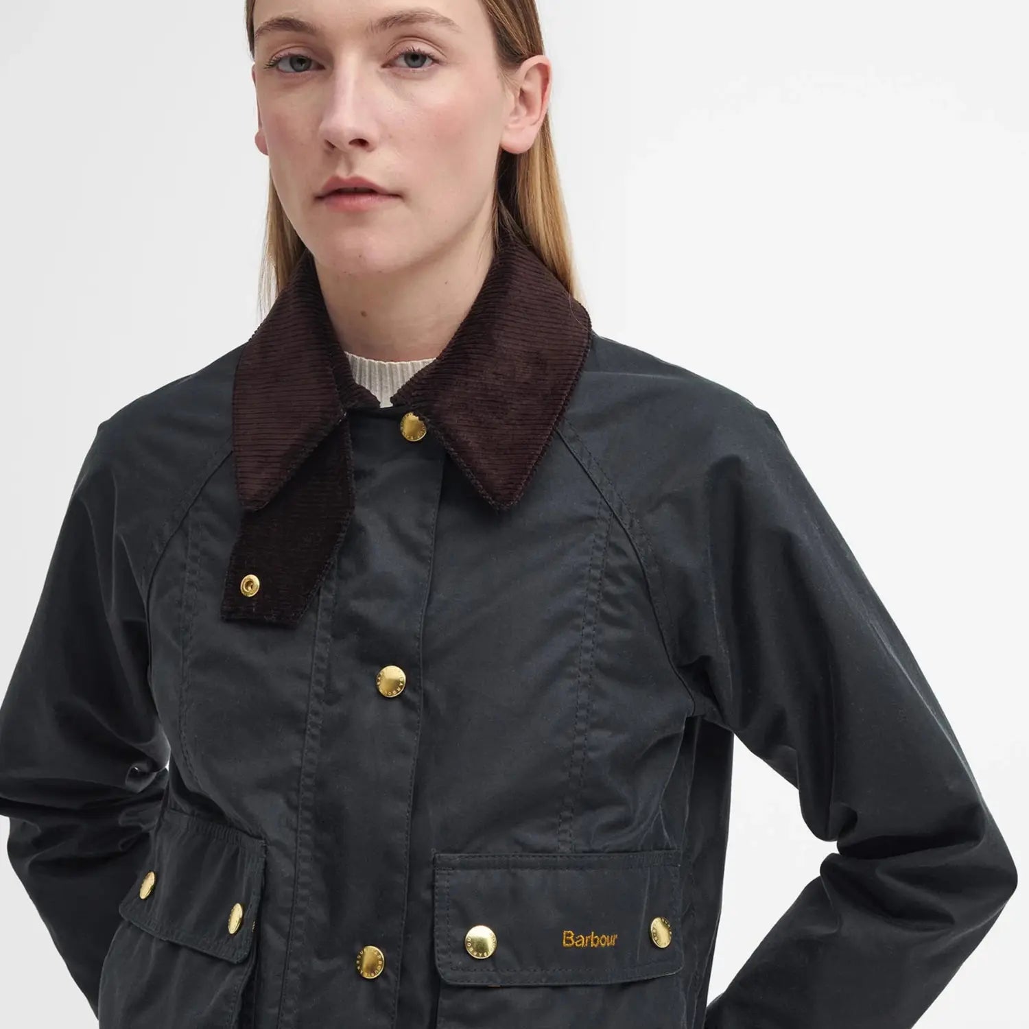 BARBOUR -  VESTE WAX BEADNELL CROPPED SAGE -  Klubb