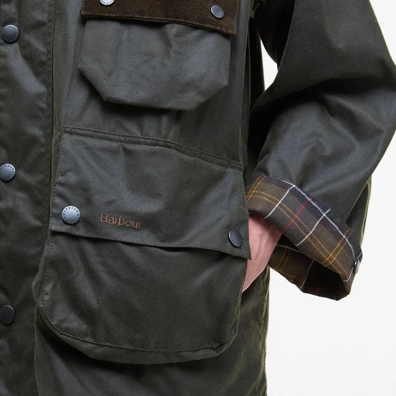 BARBOUR -  VESTE WAX MODIFIED SOLWAY - OLIVE -  Klubb